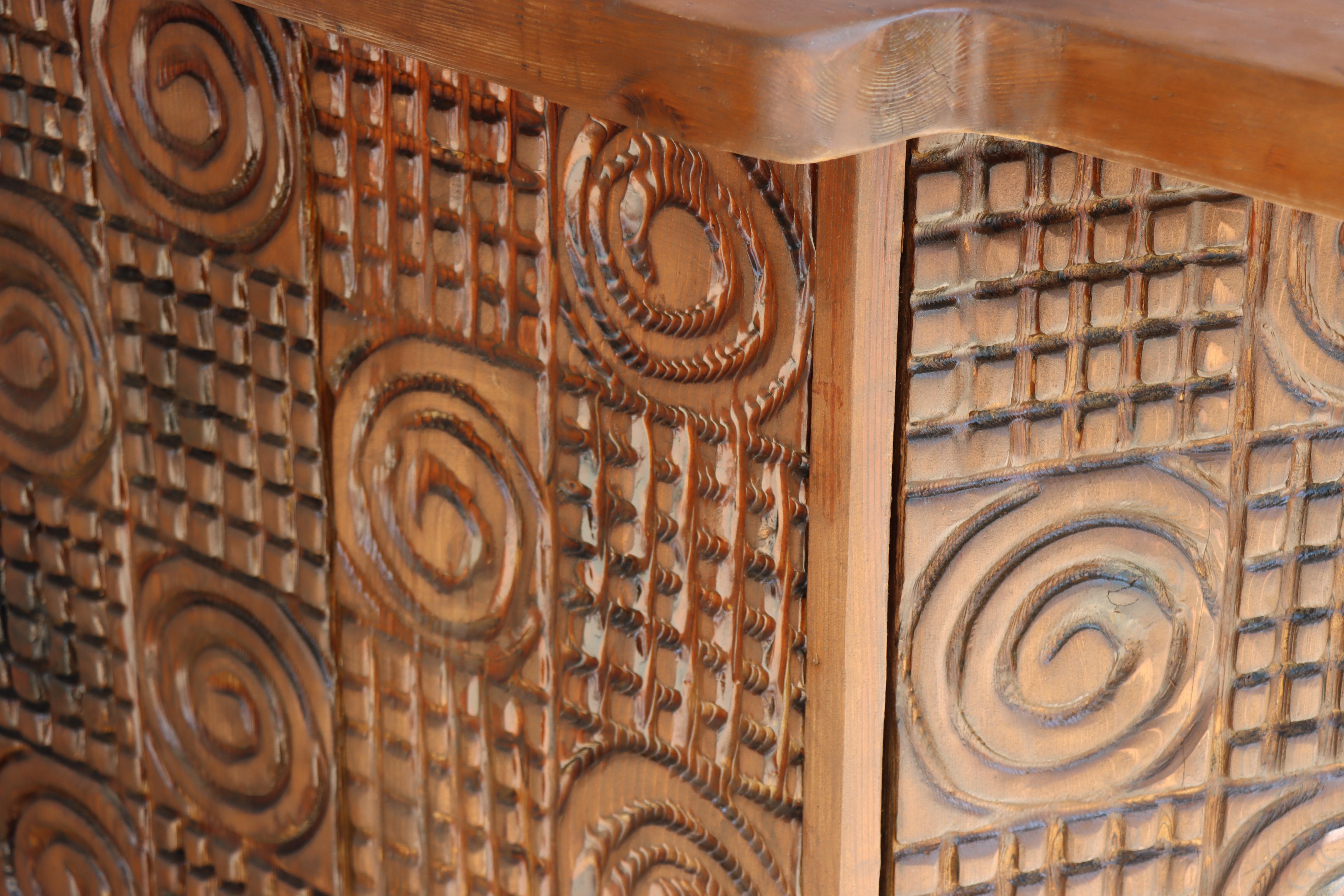 Mid-Century Modern Vintage Carved Cedar Bar By Witco - Tiki 
