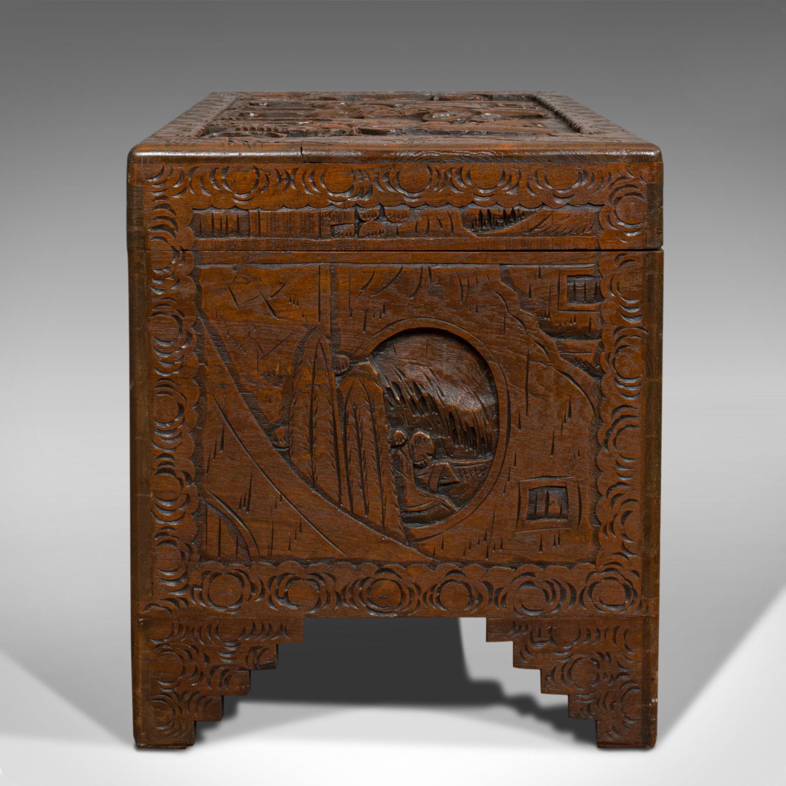antique chinese chest carved