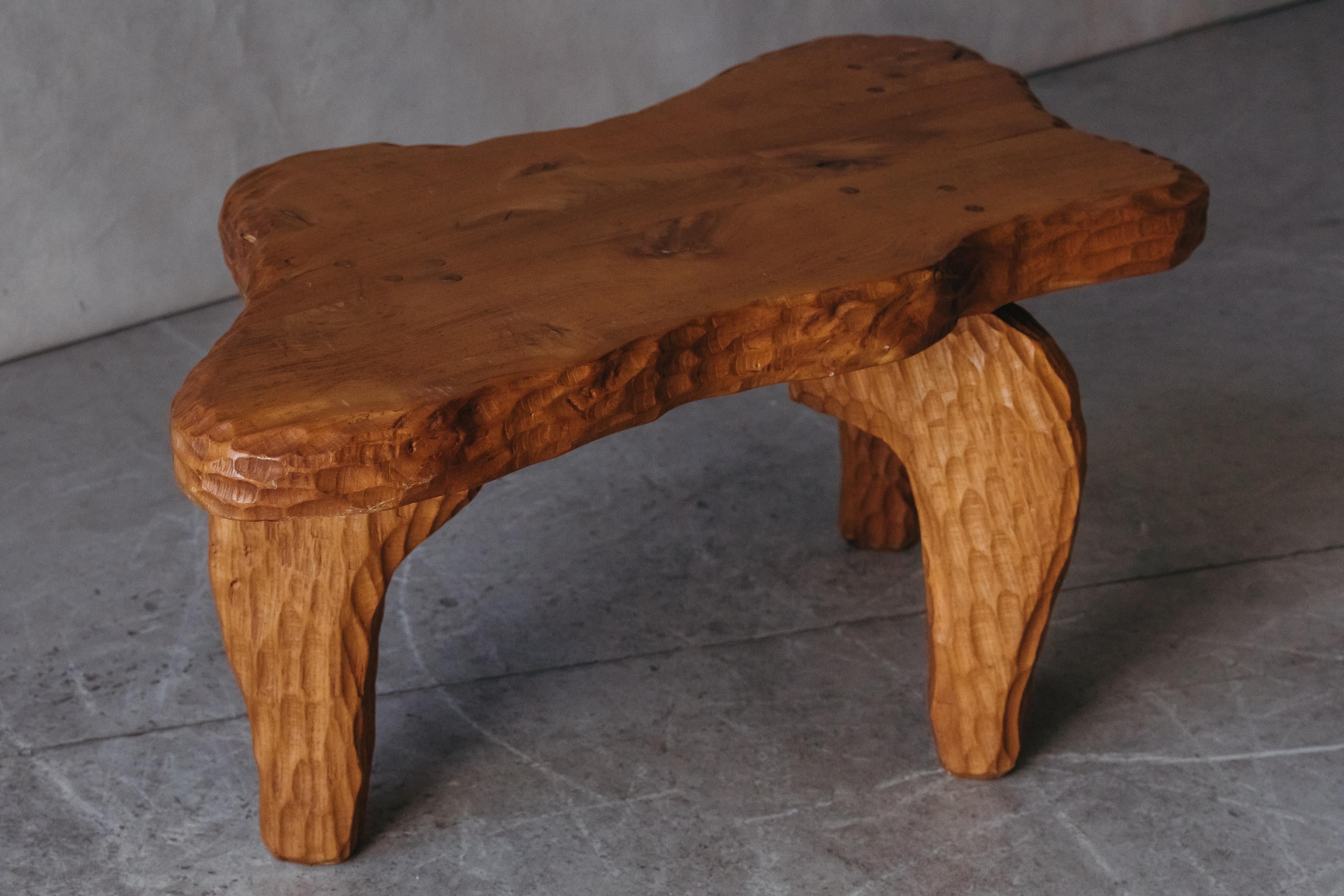 European Vintage Carved Coffee Table from France, circa 1960
