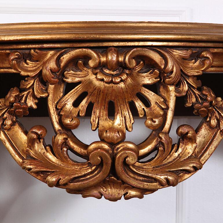 20th Century Vintage Carved Gilt Louis XV Style Console Table For Sale