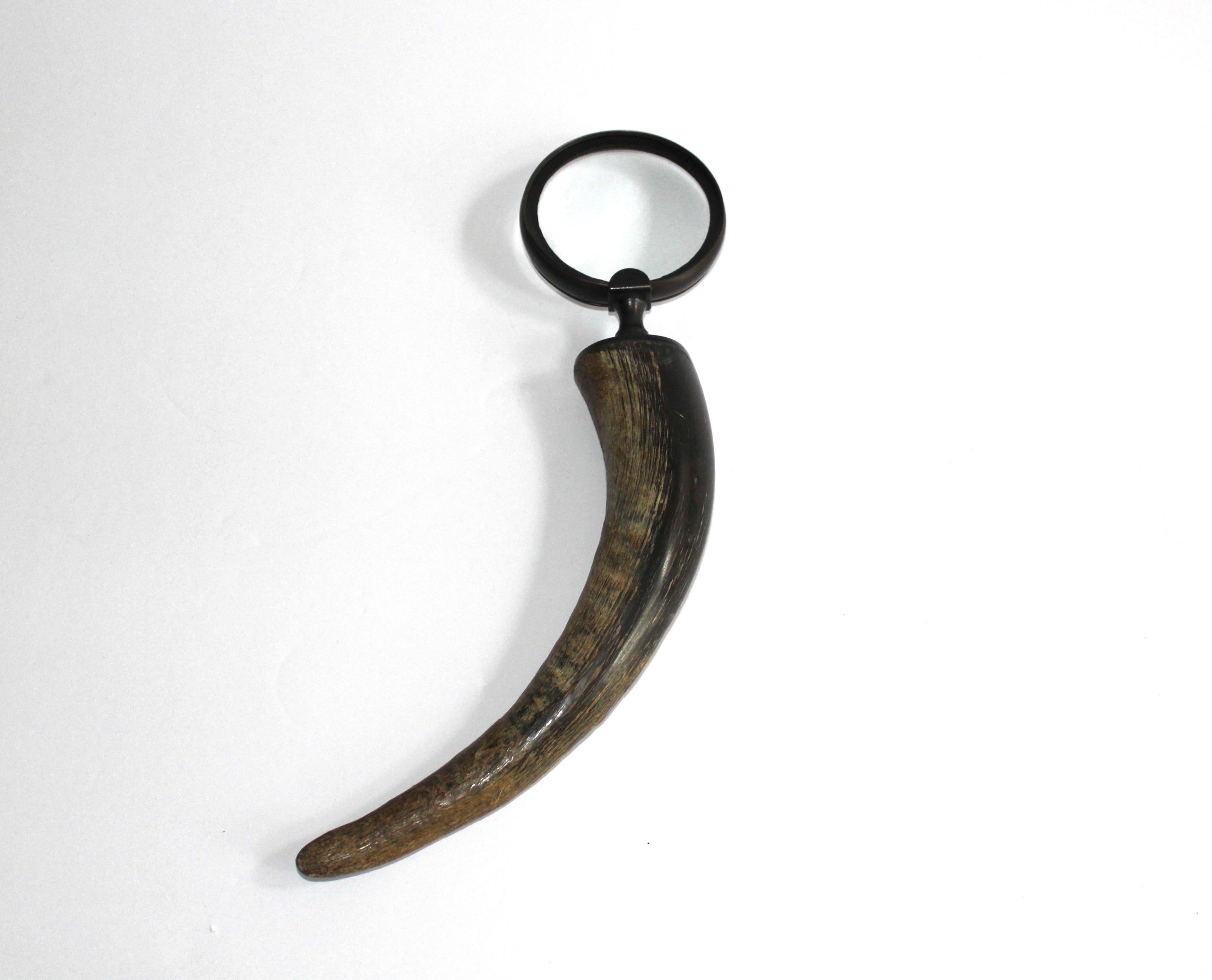 American Vintage Carved Horn Magnifying Glass