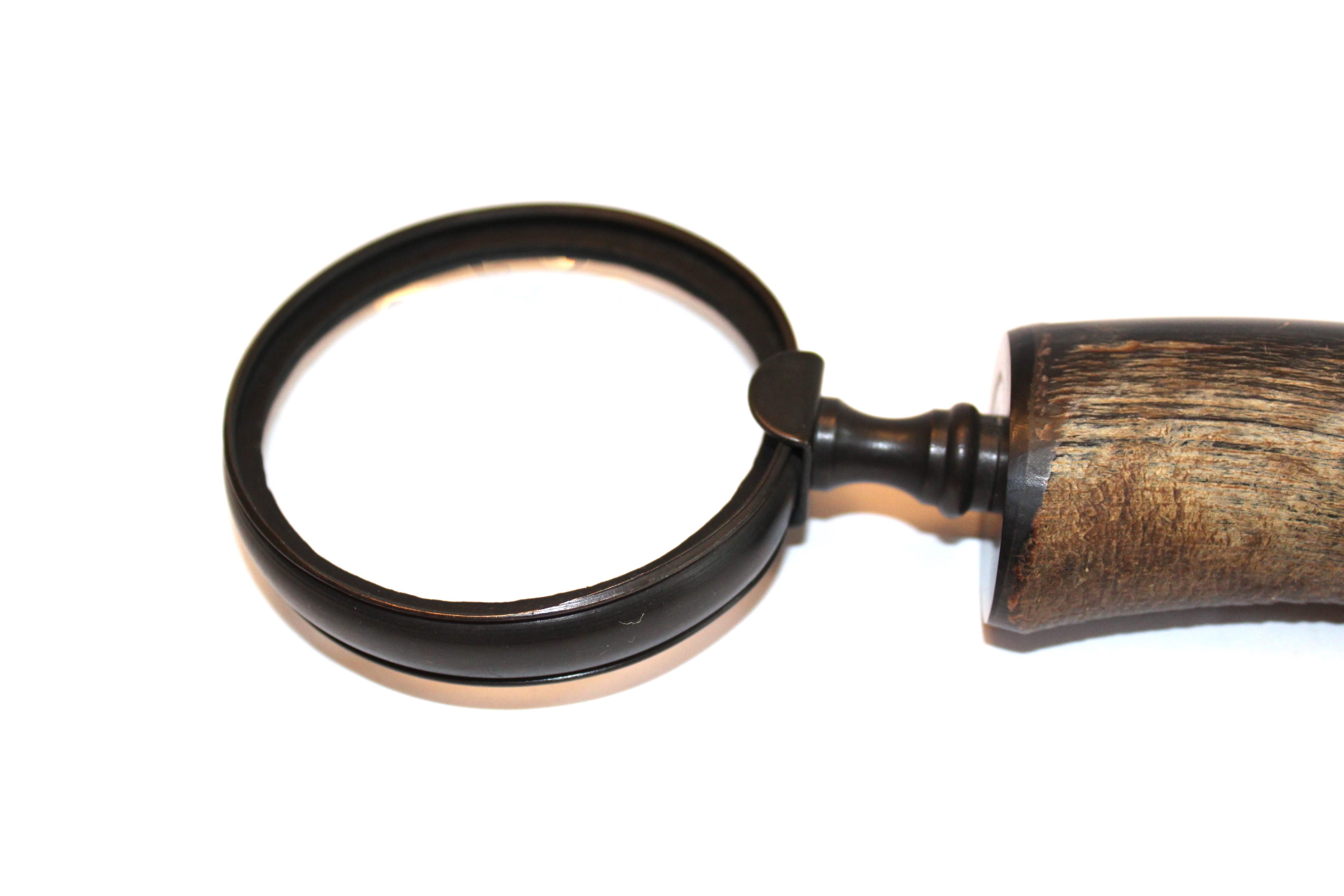 Late 20th Century Vintage Carved Horn Magnifying Glass