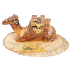 Vintage Carved Inkwell, Shape of a Sitting Camel, Jerusalem 1940s, B2811