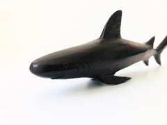 Vintage Carved Iron Wood Shark