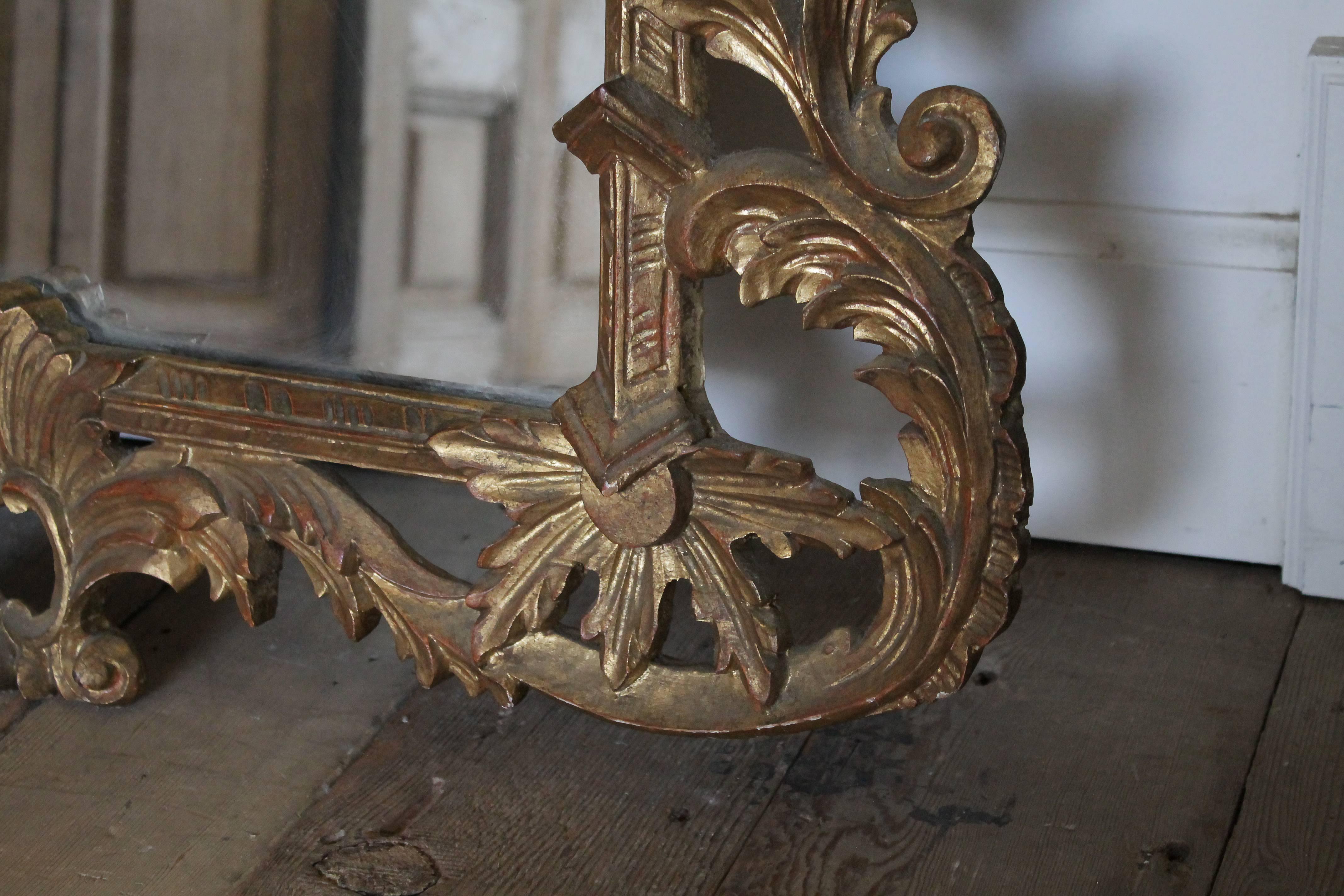 Vintage Carved Italian Giltwood Mirror 1