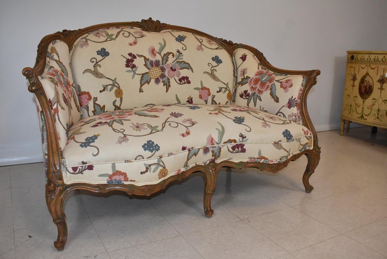 Vintage Carved Italian Style Sofa, circa 1930s For Sale at 1stDibs