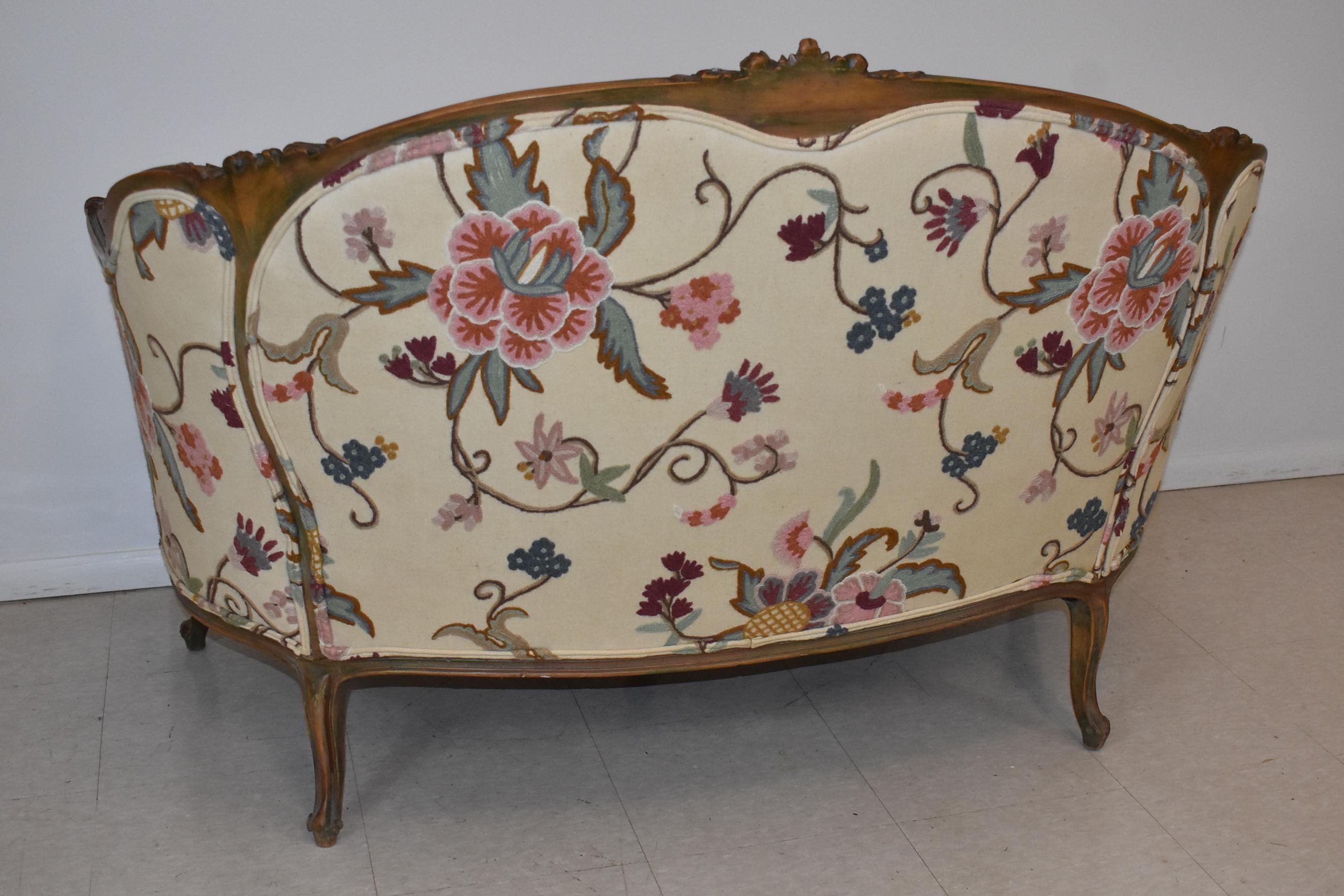 Rococo Vintage Carved Italian Style Sofa, circa 1930s