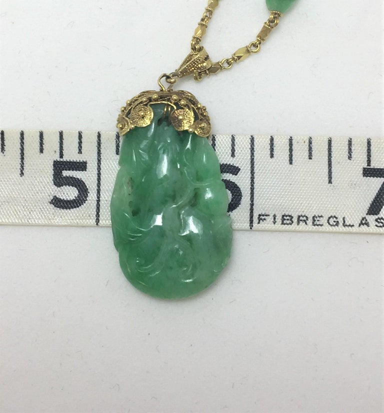 GIA Certified Jade Necklace with 22K Yellow Gold at 1stDibs | jade ...