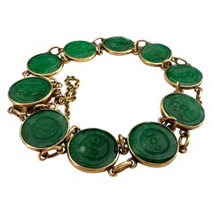 Bracciale vintage in giada intagliata A Link