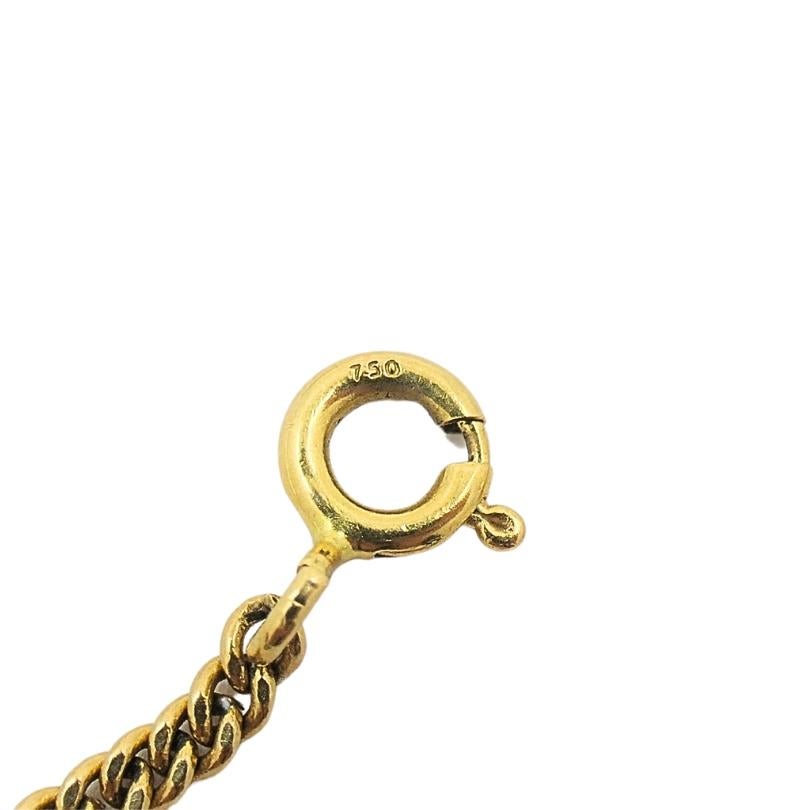 Vintage Carved Jade Pendant 18k Gold Chain Necklace For Sale 2
