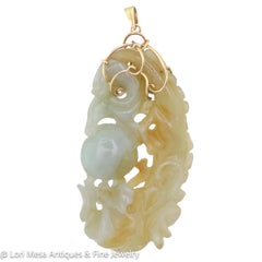 Vintage Carved Jade Pendant