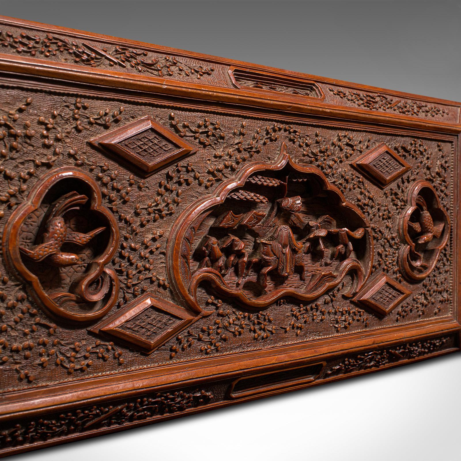 Vintage Carved Keepsake Case, Chinese, Satinwood, Decorative Box, Circa 1950 For Sale 4