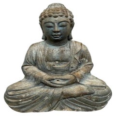 Vintage Carved Lucky Cement Buddha