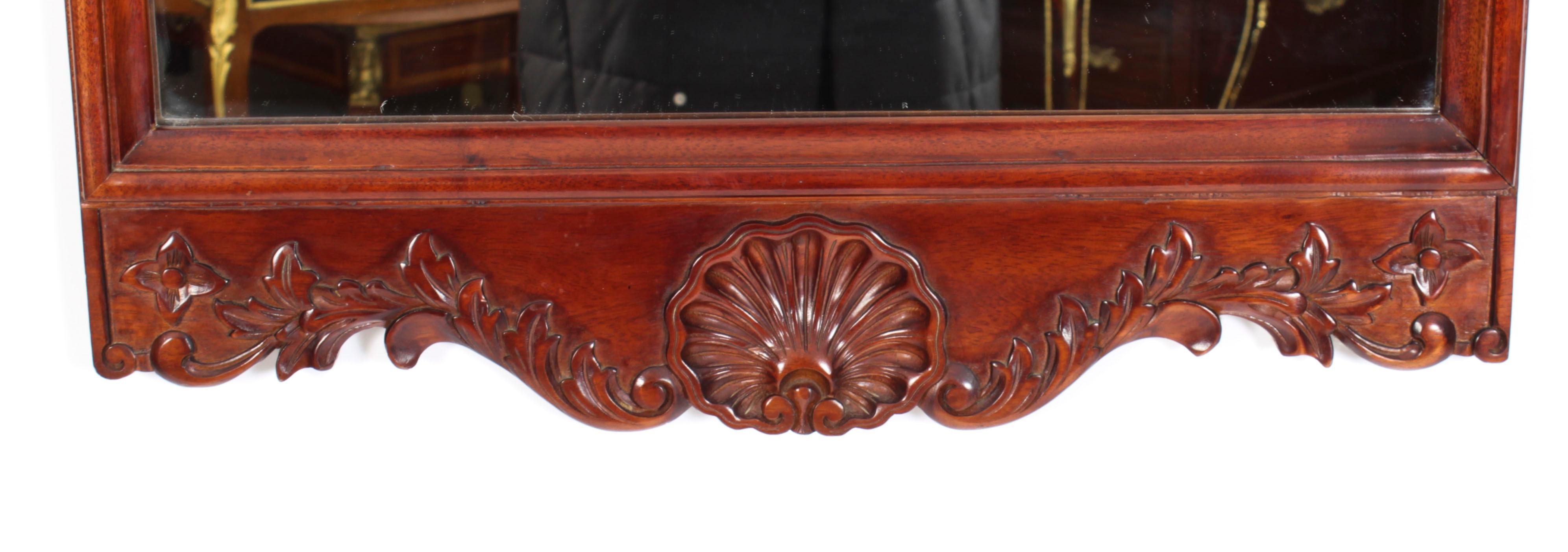 Vintage Carved Mahogany Mirror Mid 20th C For Sale 2