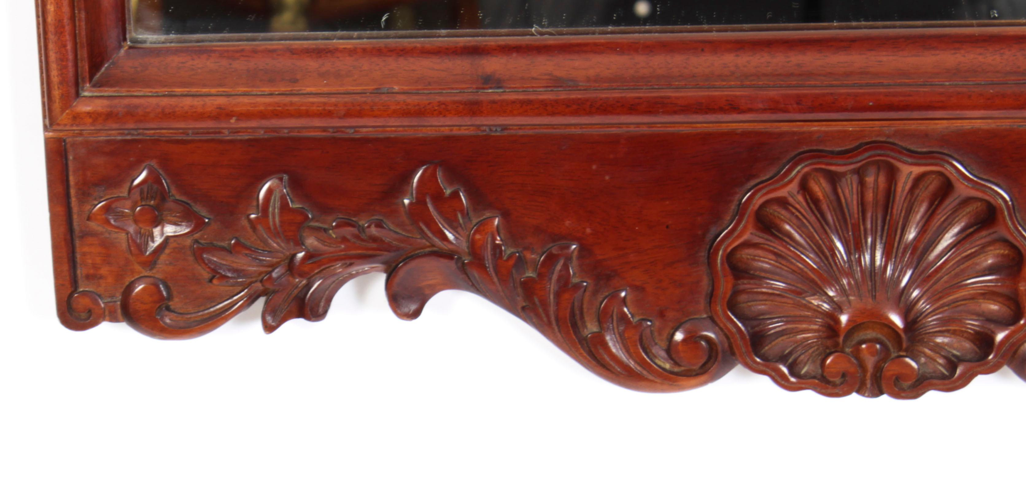 Vintage Carved Mahogany Mirror Mid 20th C For Sale 5