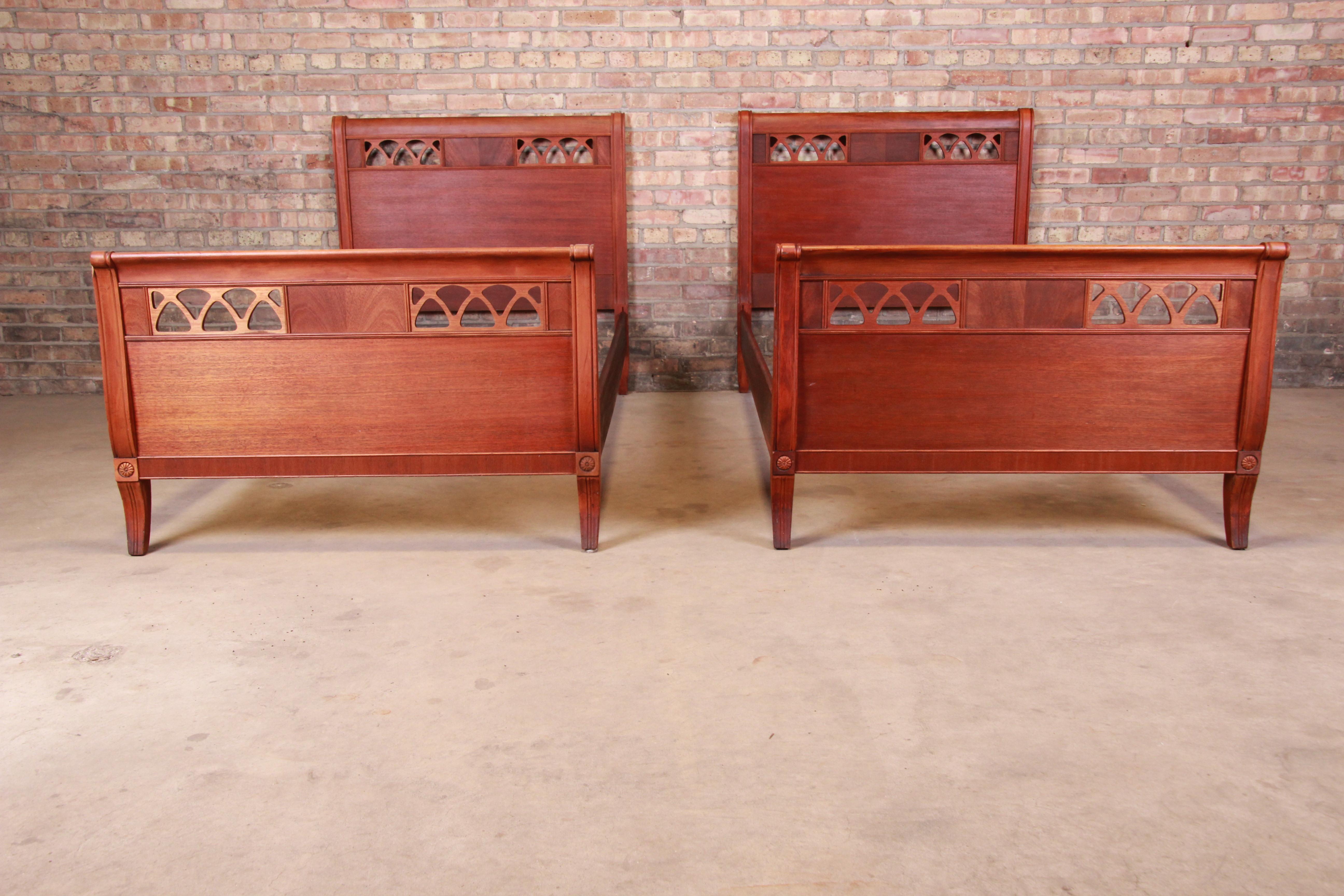 antique mahogany twin beds