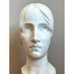 Vintage Carved Marble Head Sculpture