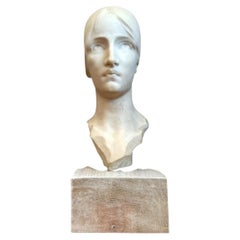 Vintage Carved Marble Head Sculpture