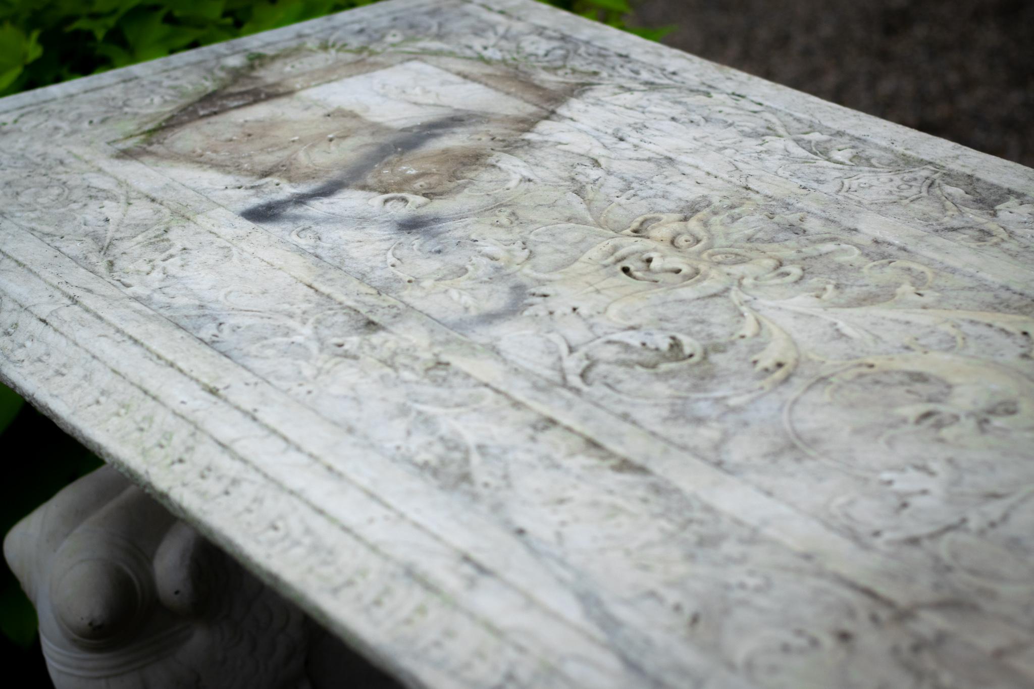 Vintage Carved Marble Table For Sale 5