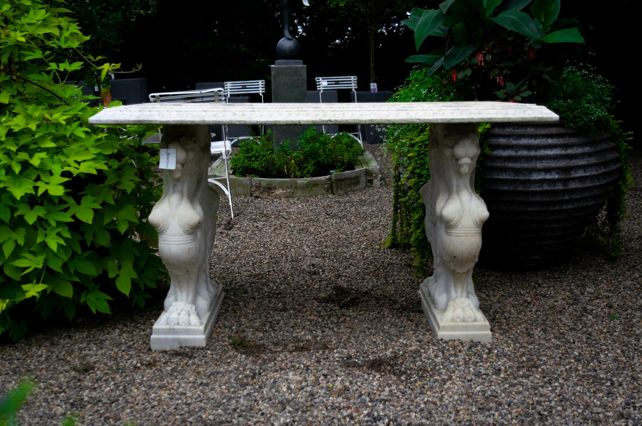 Vintage Carved Marble Table For Sale 9