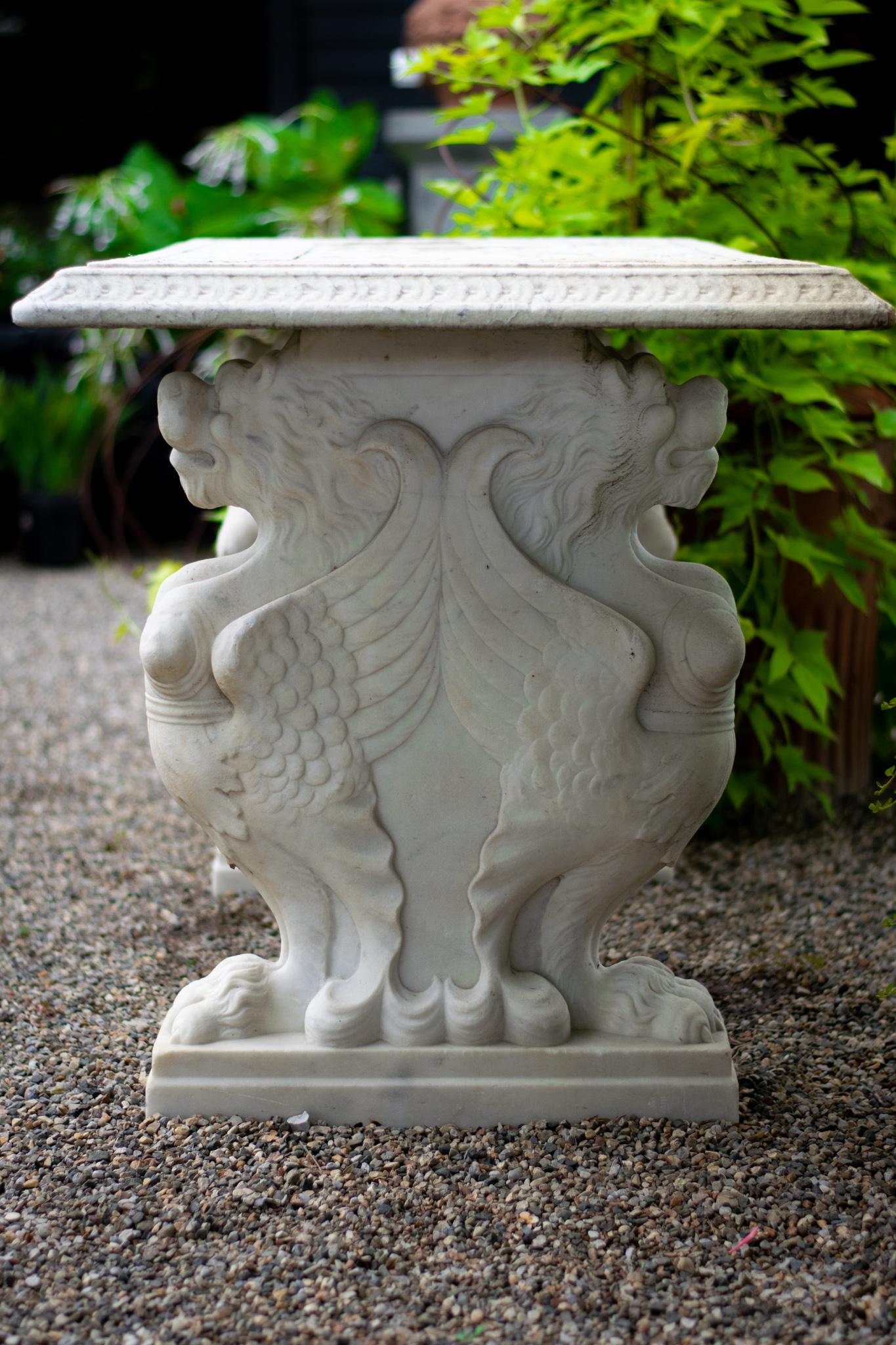 Vintage Carved Marble Table For Sale 2