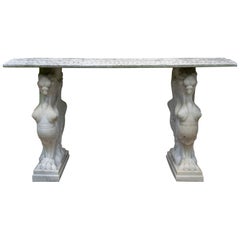 Table vintage en marbre sculpté