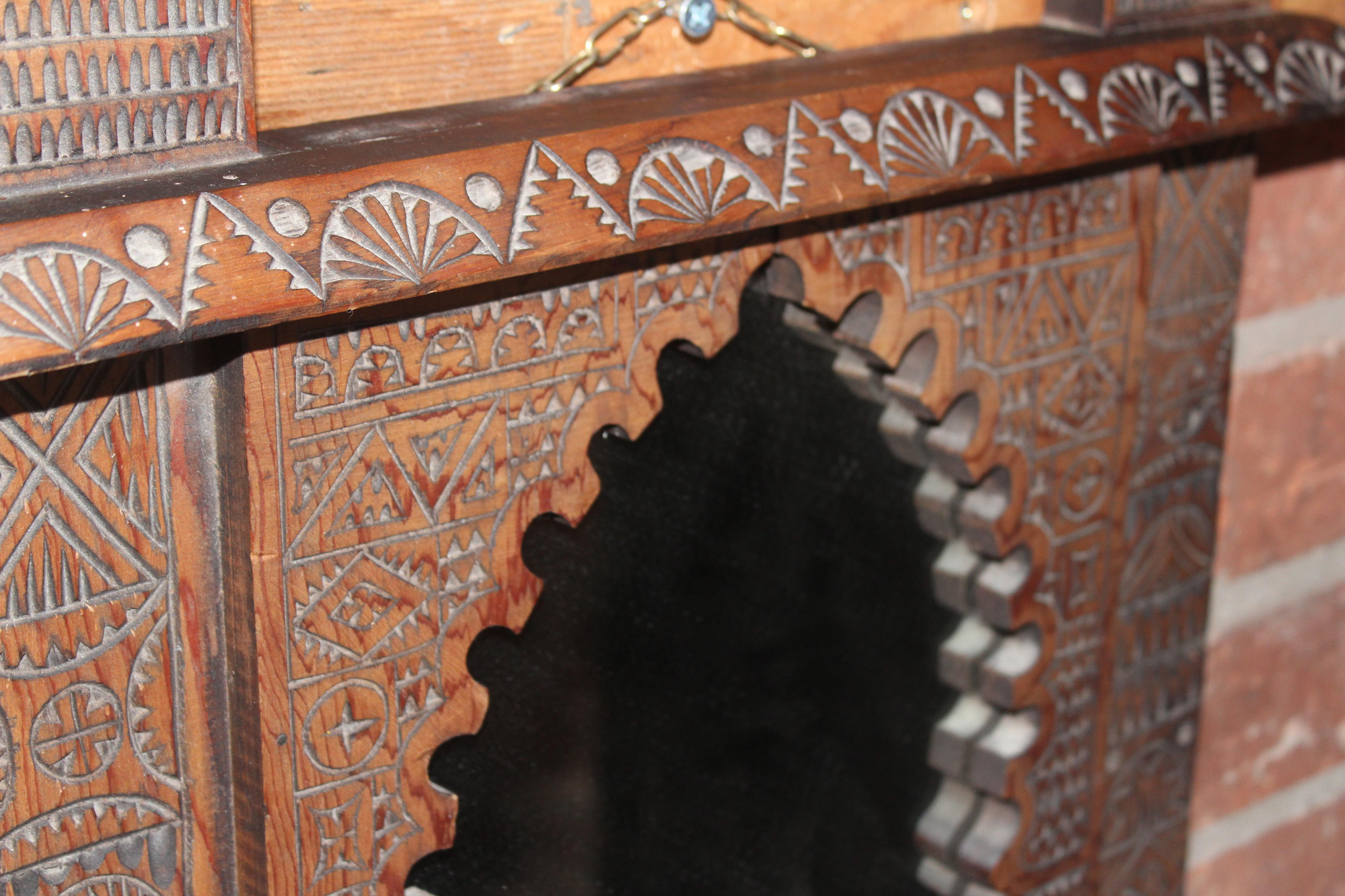 Vintage Carved Moroccan Mirror 6