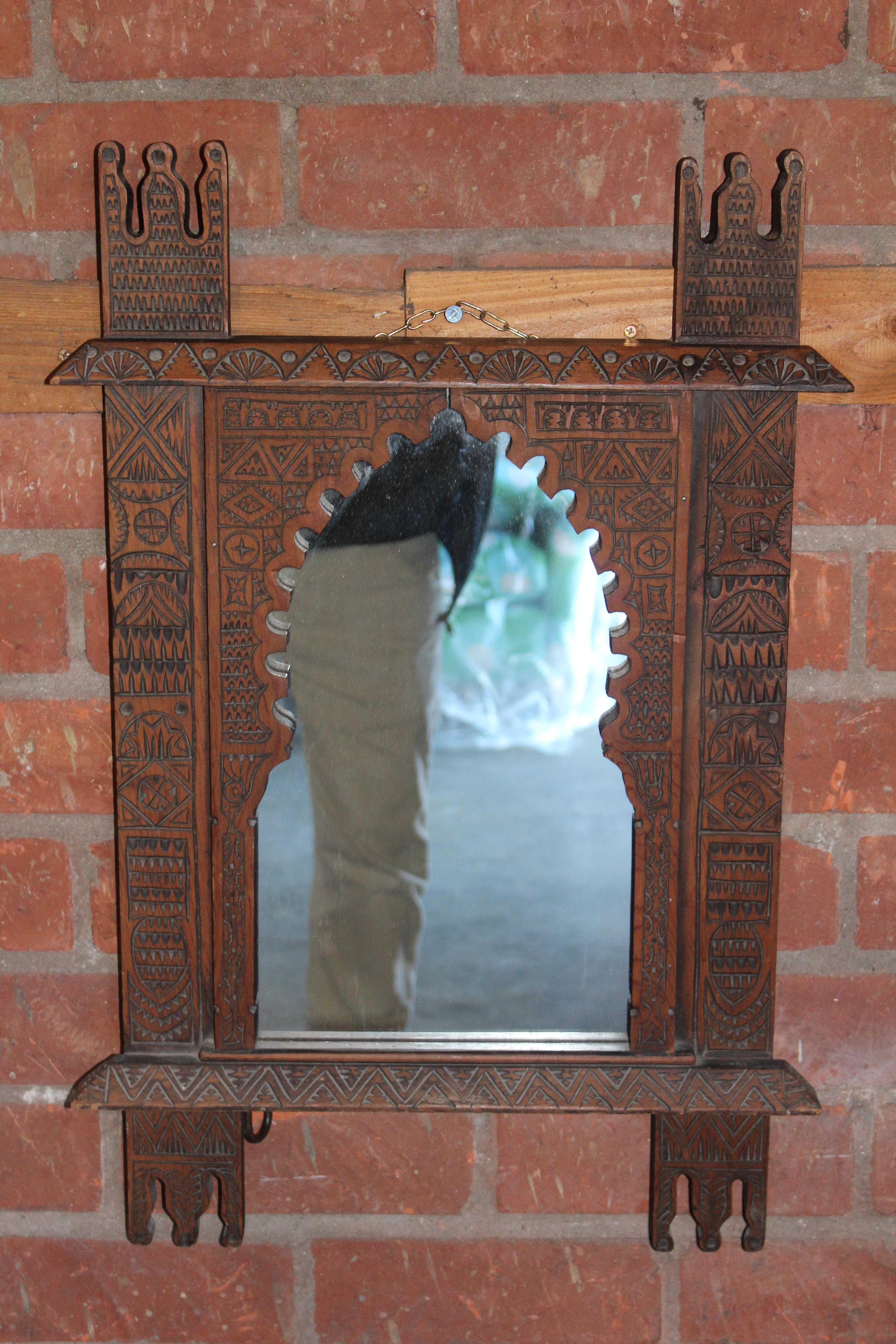 Vintage Carved Moroccan Mirror 8