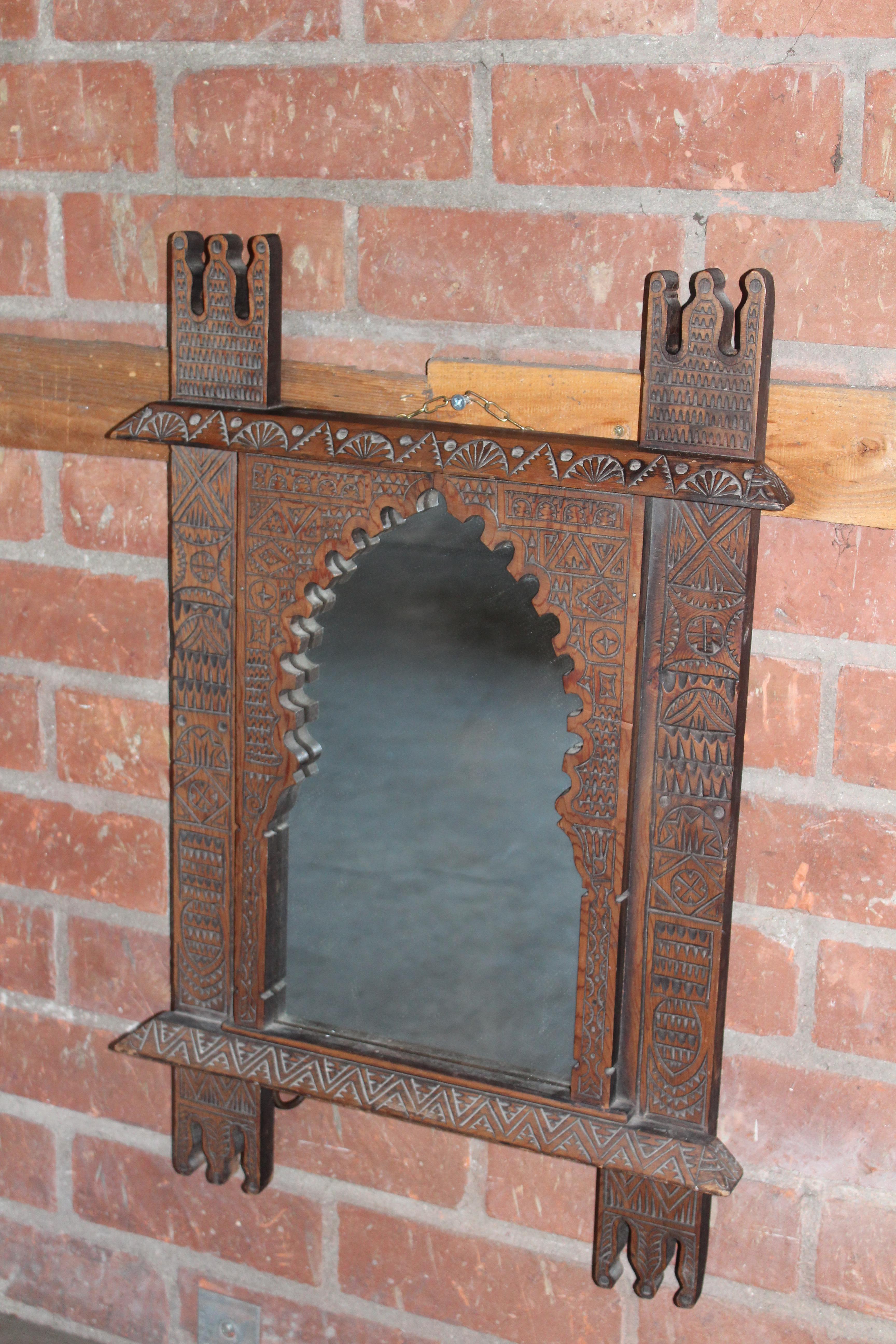 Vintage Carved Moroccan Mirror 2
