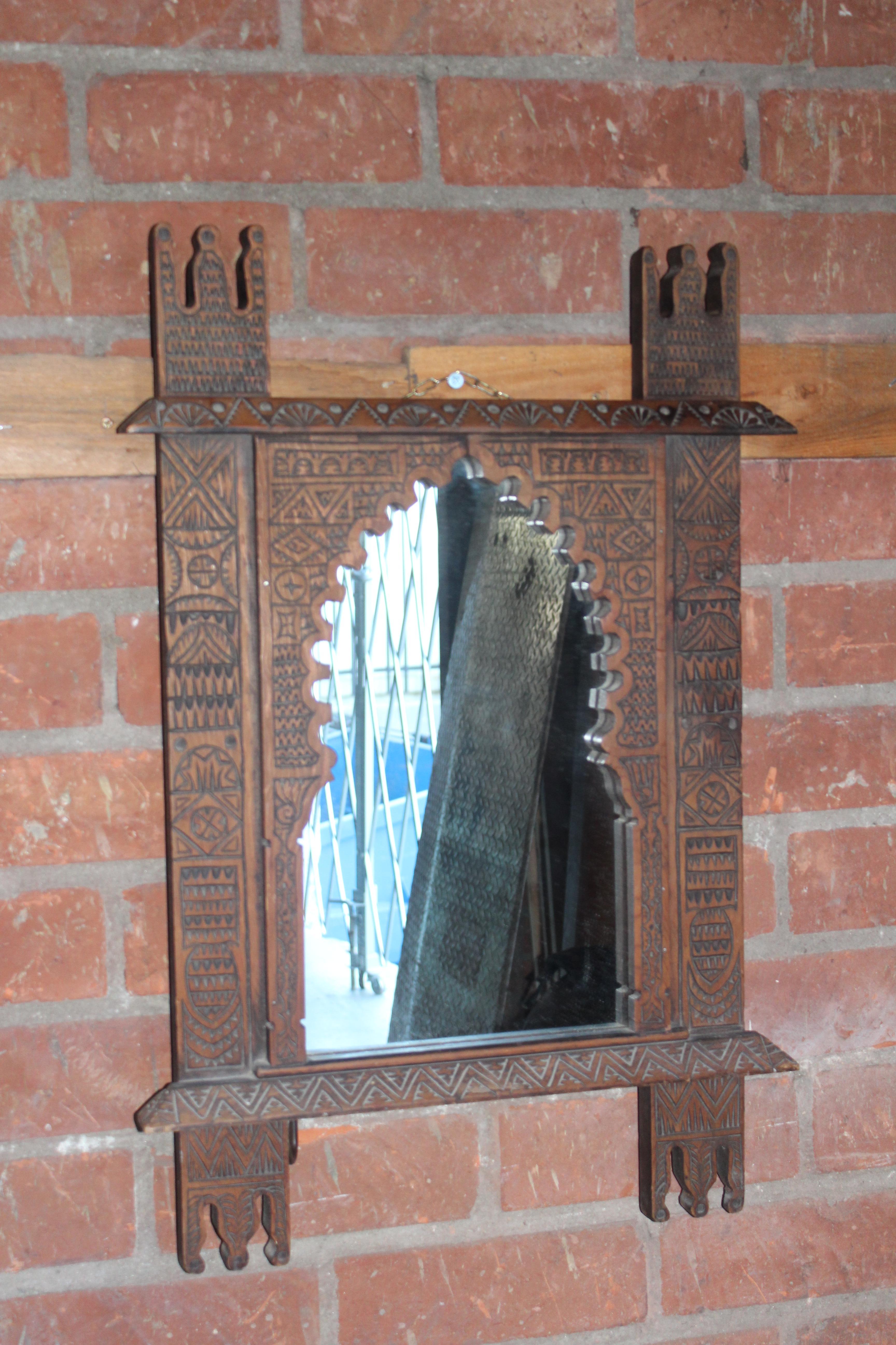 Vintage Carved Moroccan Mirror 3