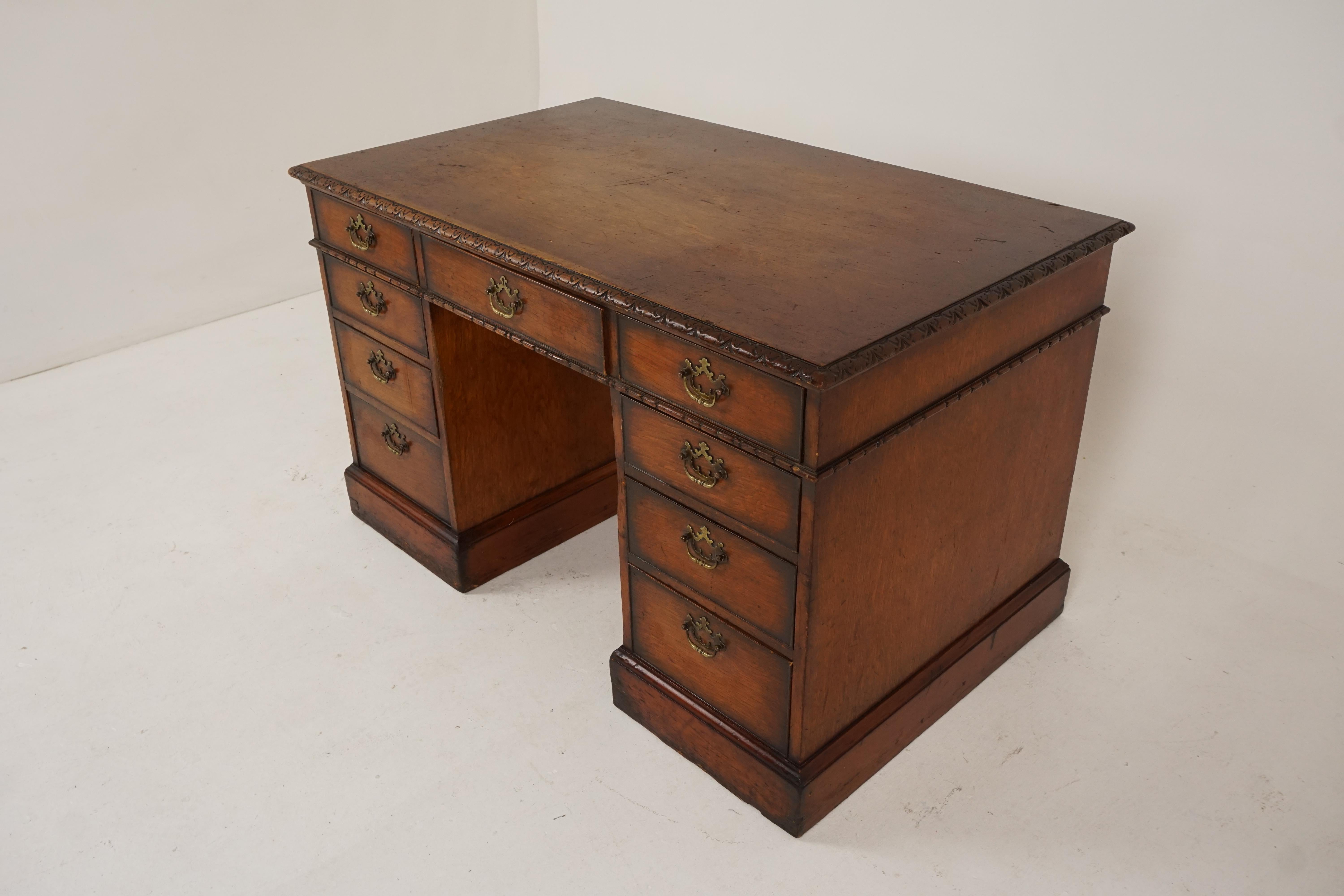 antique double pedestal desk