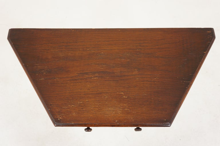 Vintage Carved Oak Hall Table, Side Table, Sofa Table, Scotland 1930