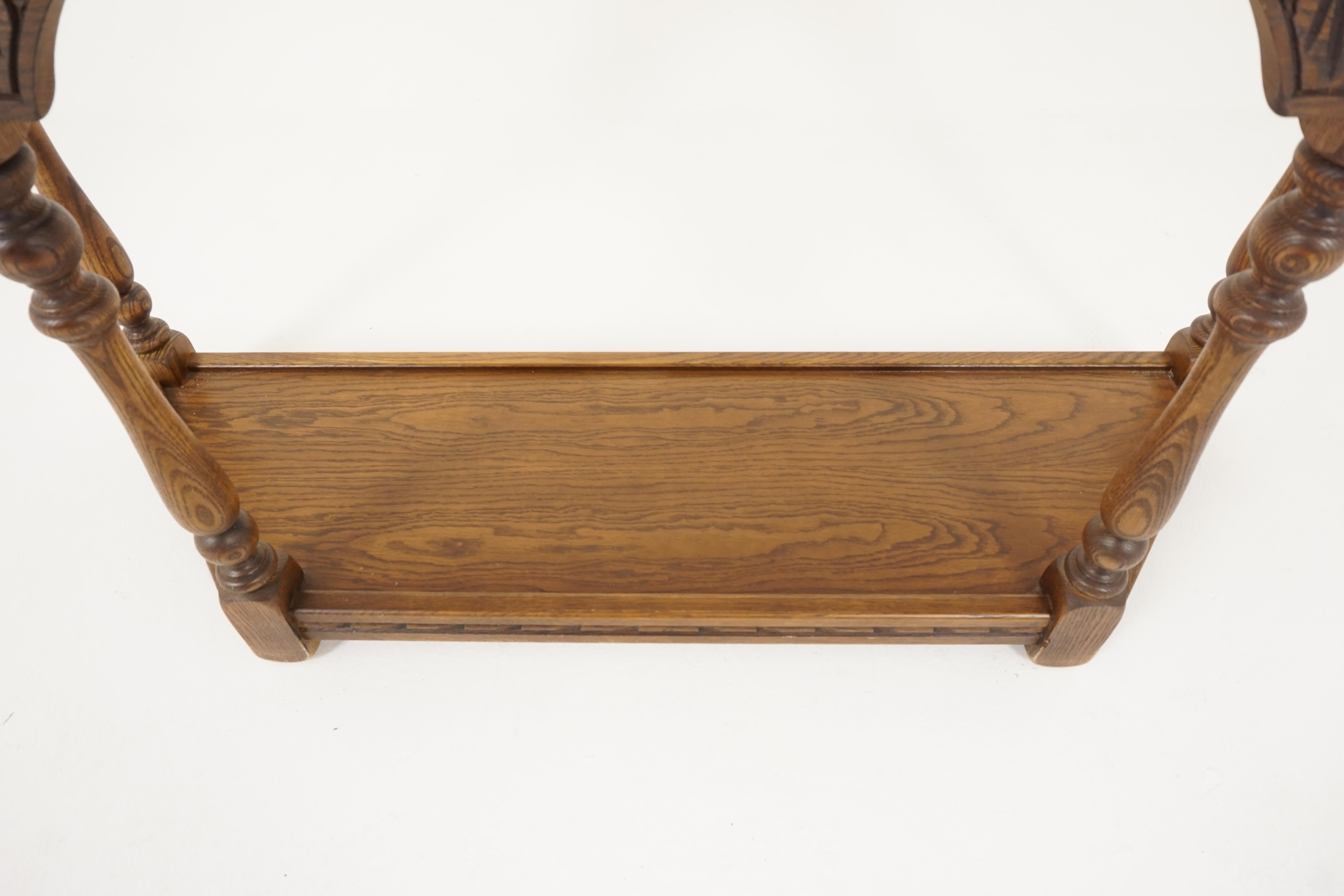 Mid-20th Century Vintage Carved Oak Hall Table, Sofa Table, England 1940, B2309