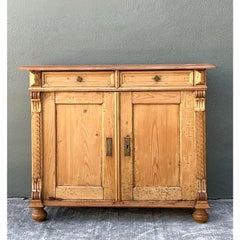 Vintage Carved Pine Cabinet