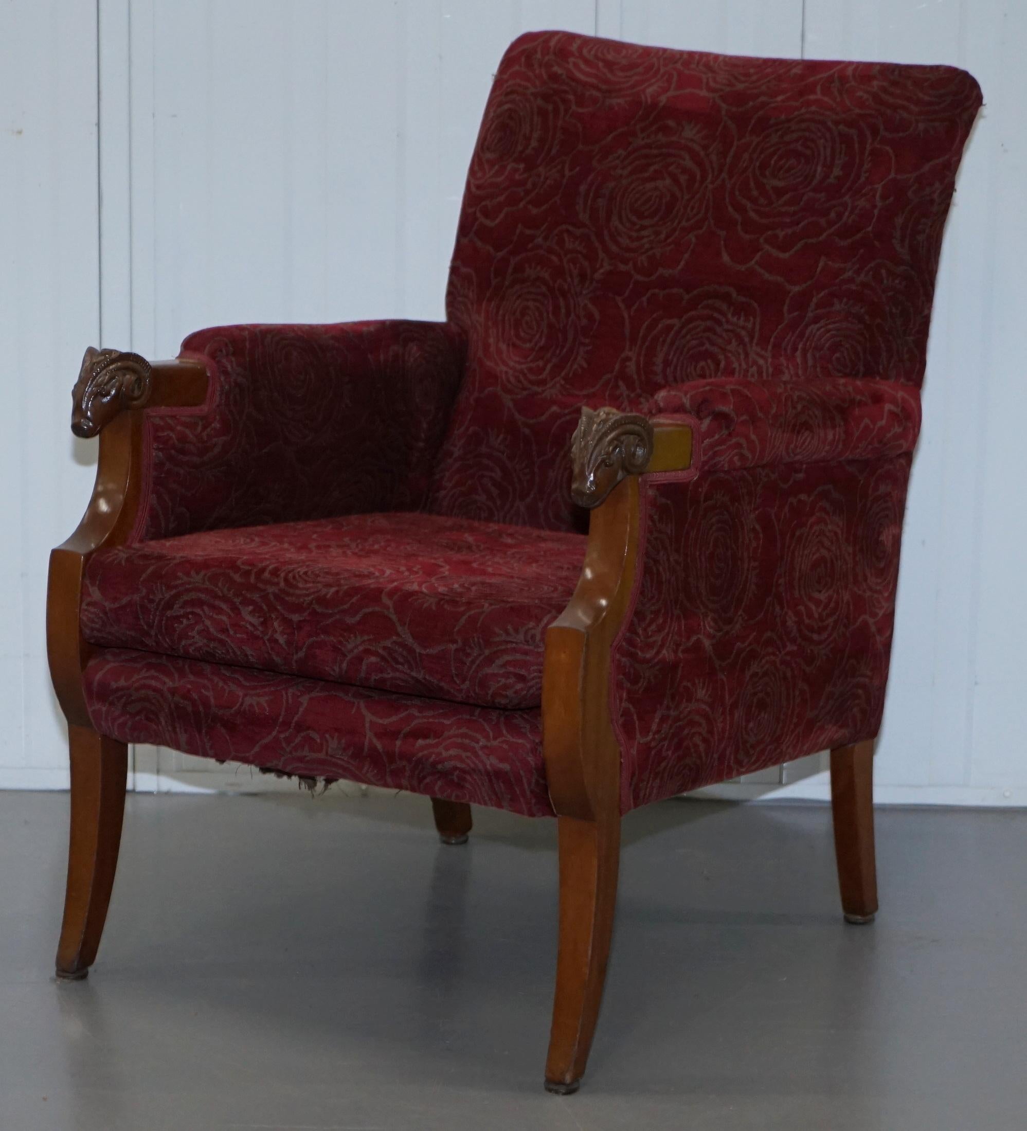 red floral chair