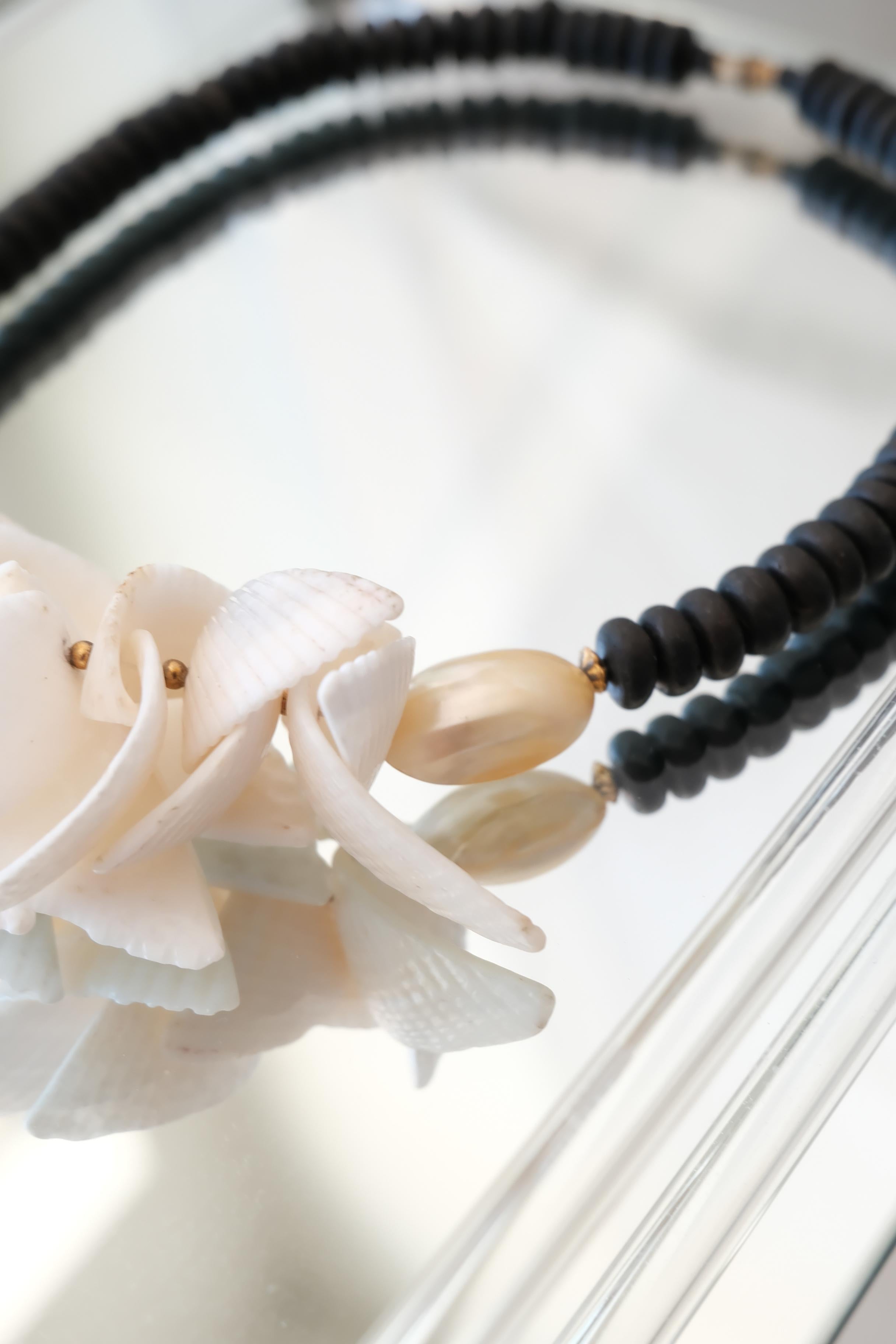 Vintage Carved Shell Cluster Statement Necklace - image 7