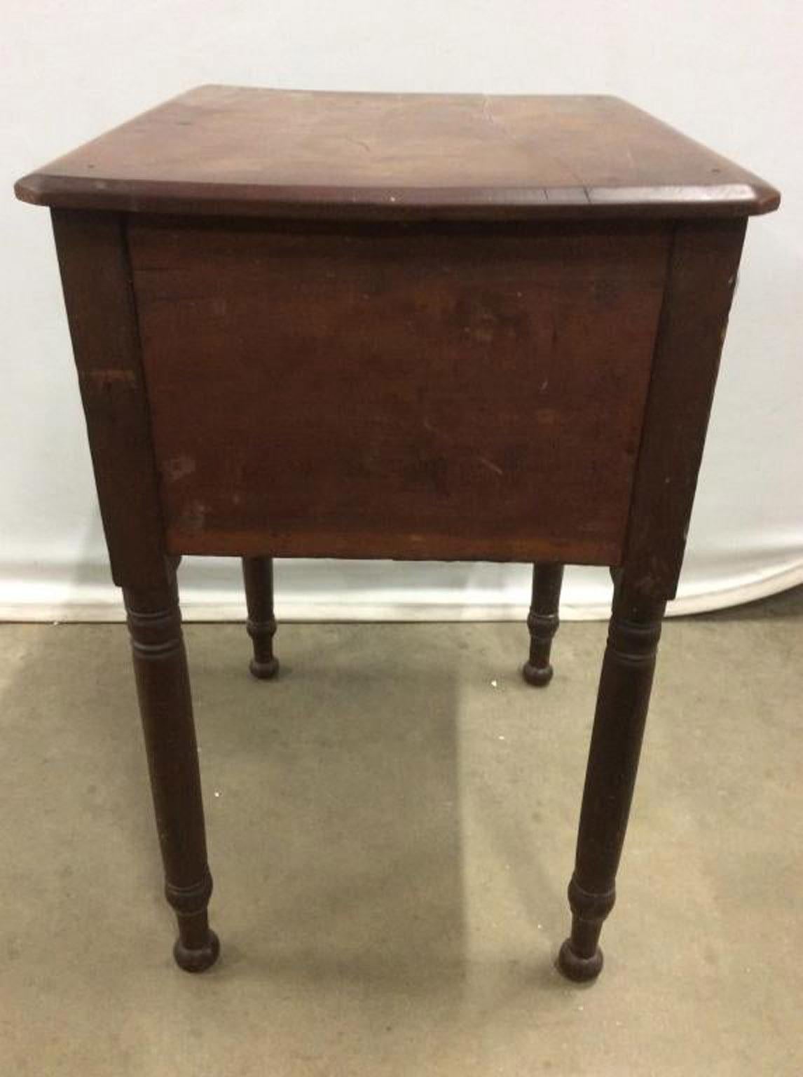 Hand-Crafted Vintage Carved Sheraton Style Side Table