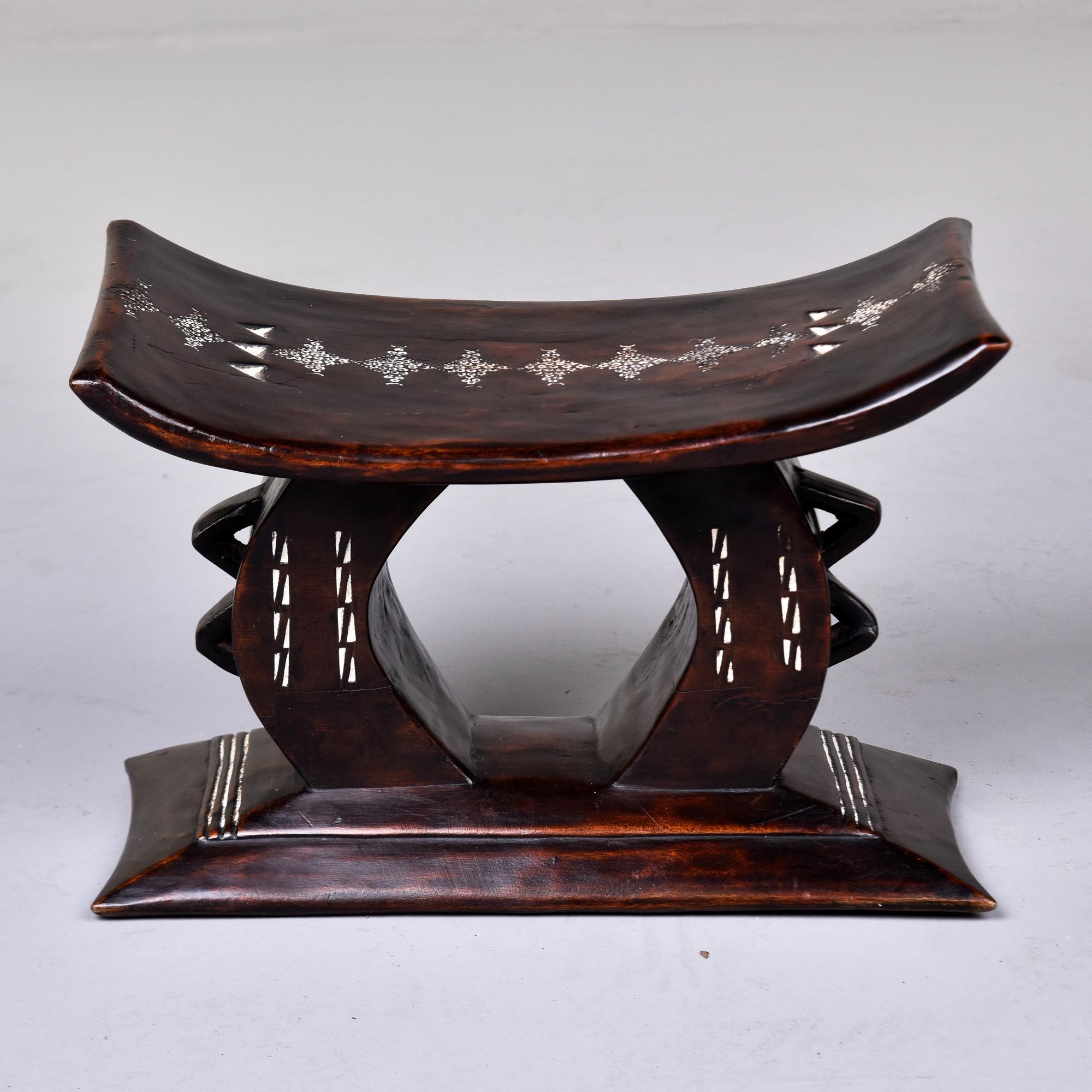 Tribal Vintage Carved Small African Stool by the Ashanti of Ghana For Sale
