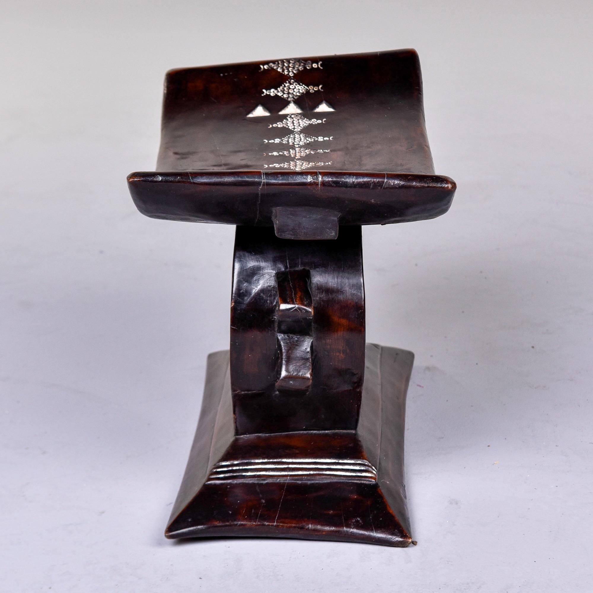 Ghanaian Vintage Carved Small African Stool by the Ashanti of Ghana