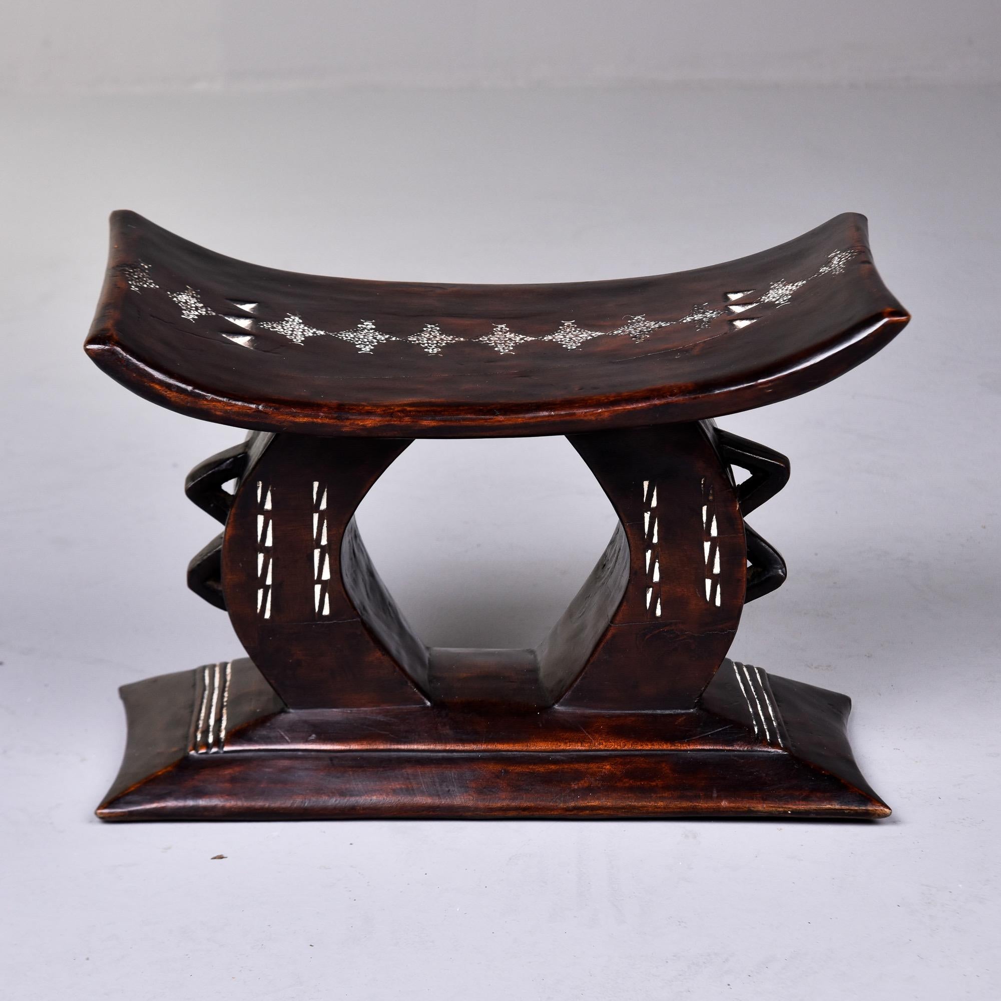Wood Vintage Carved Small African Stool by the Ashanti of Ghana For Sale