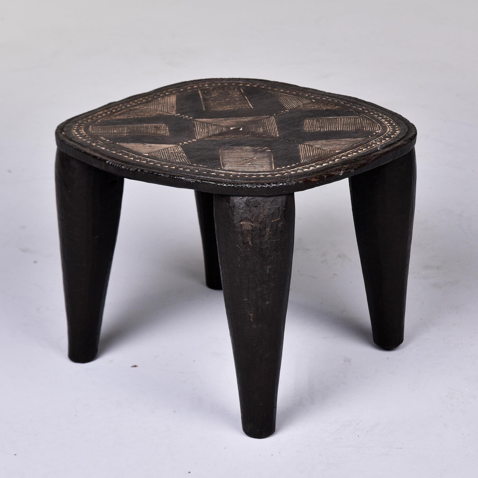 Nigerian Vintage Carved Small African Stool or Table by the Nupe of Nigeria 