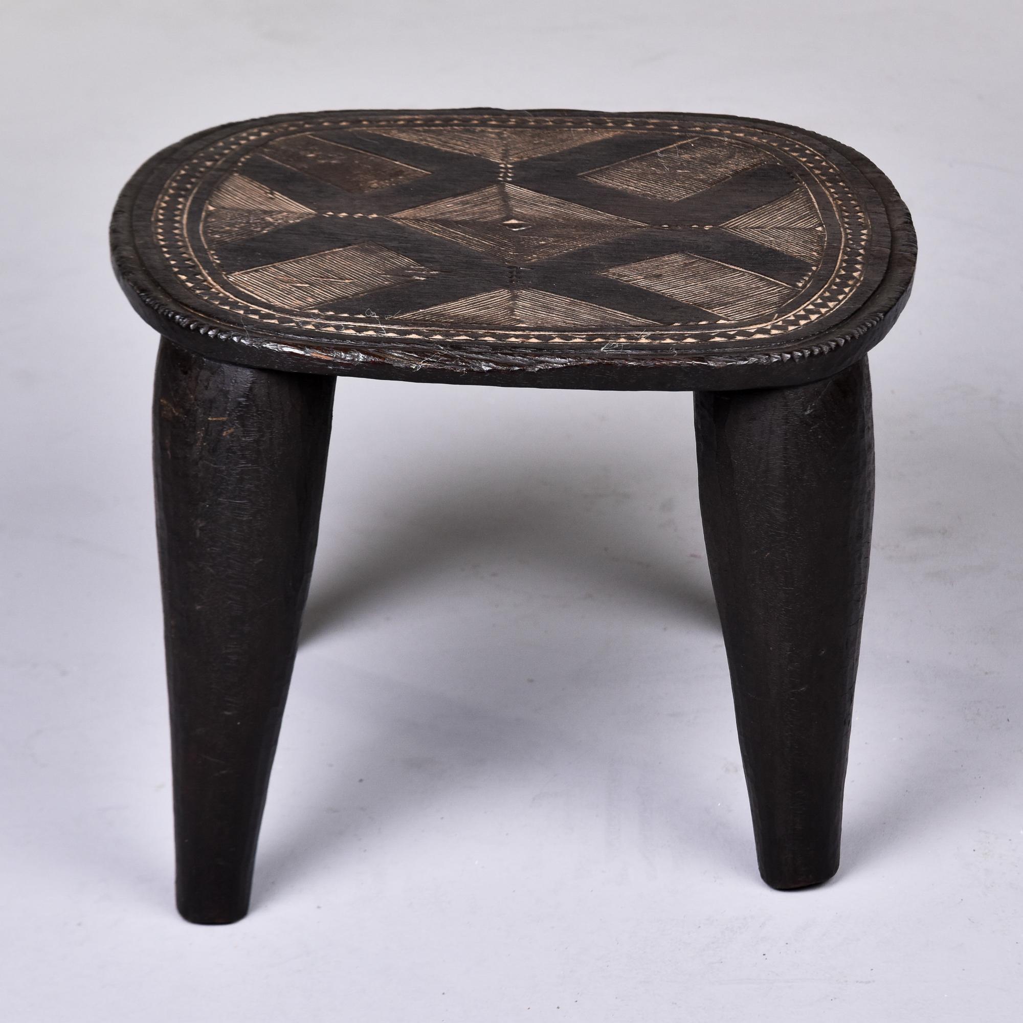 Hand-Carved Vintage Carved Small African Stool or Table by the Nupe of Nigeria 