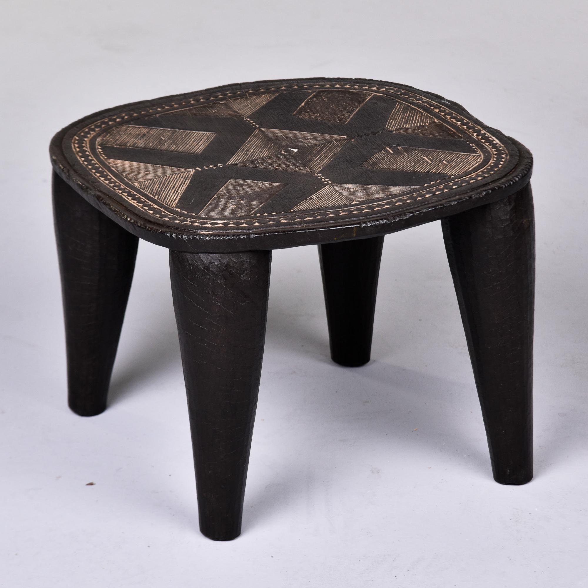 Wood Vintage Carved Small African Stool or Table by the Nupe of Nigeria 