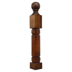 Vintage Carved Solid Mahogany Post