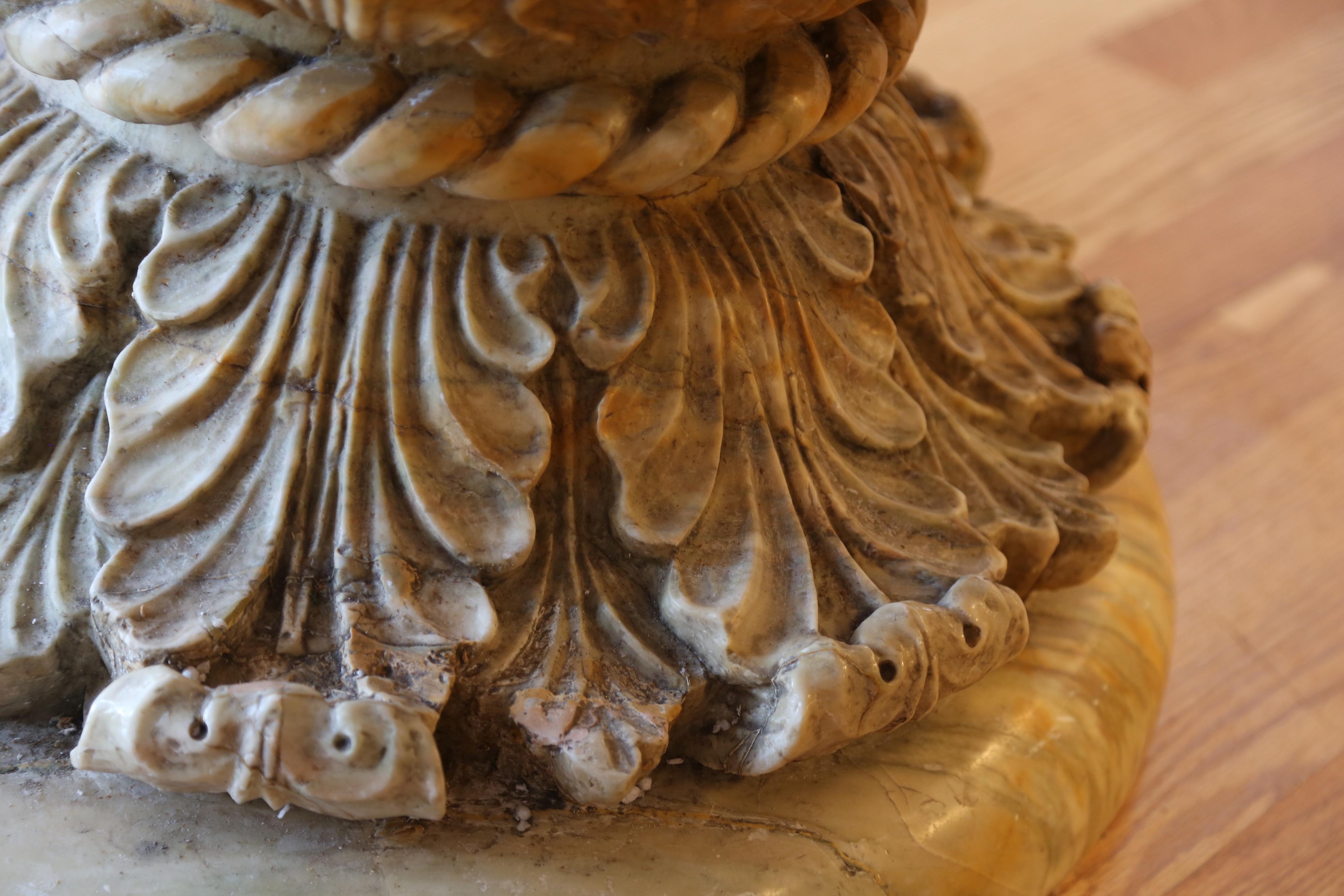 Vintage Carved Solid Marble Table For Sale 5