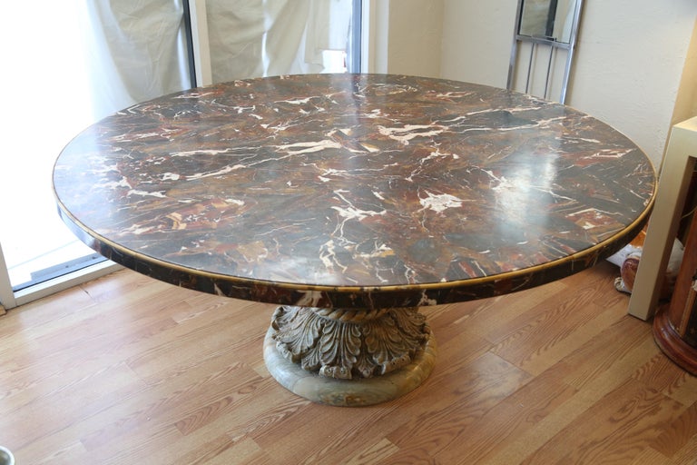 Vintage Carved Solid Marble Table For Sale at 1stDibs