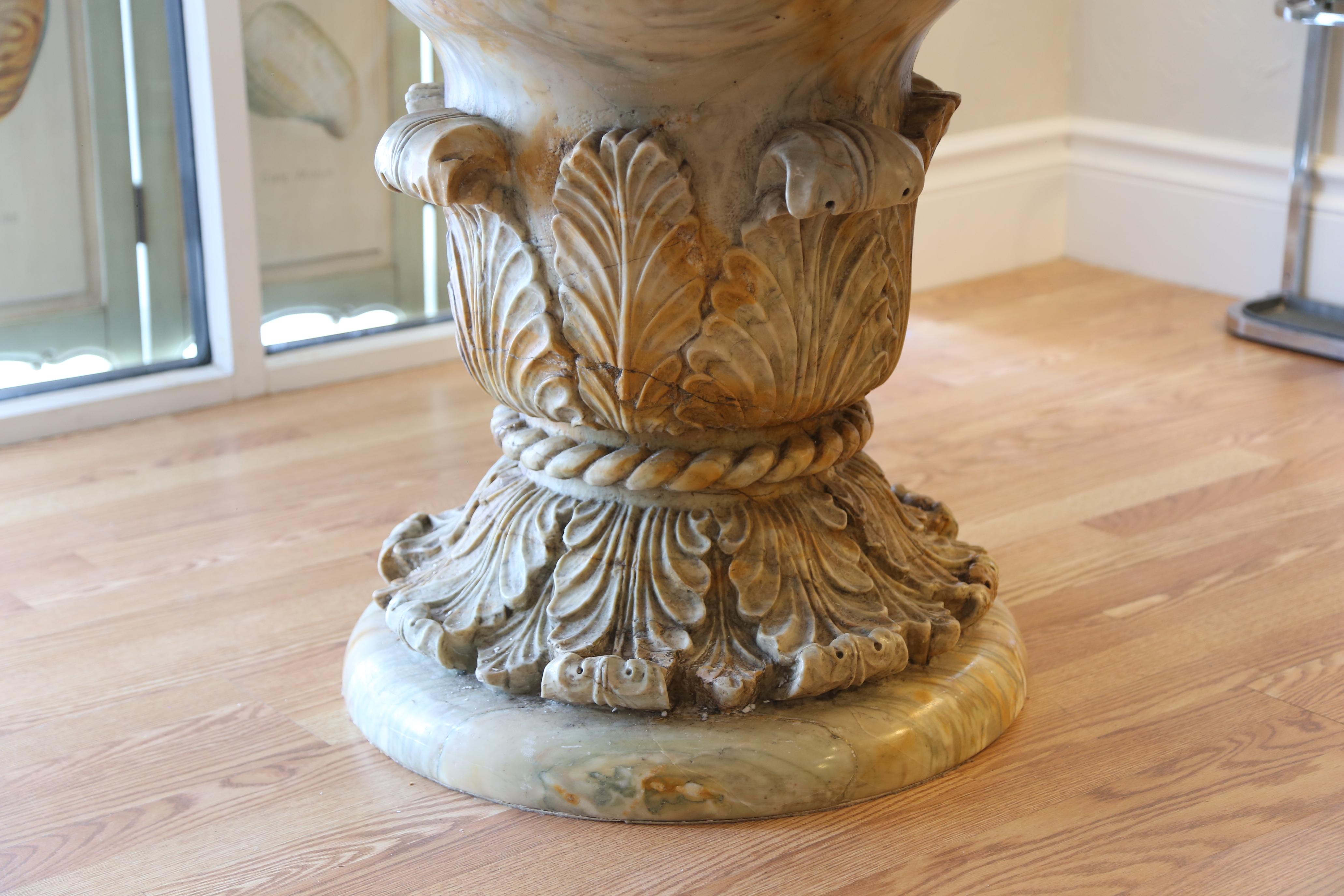 Vintage Carved Solid Marble Table For Sale 1