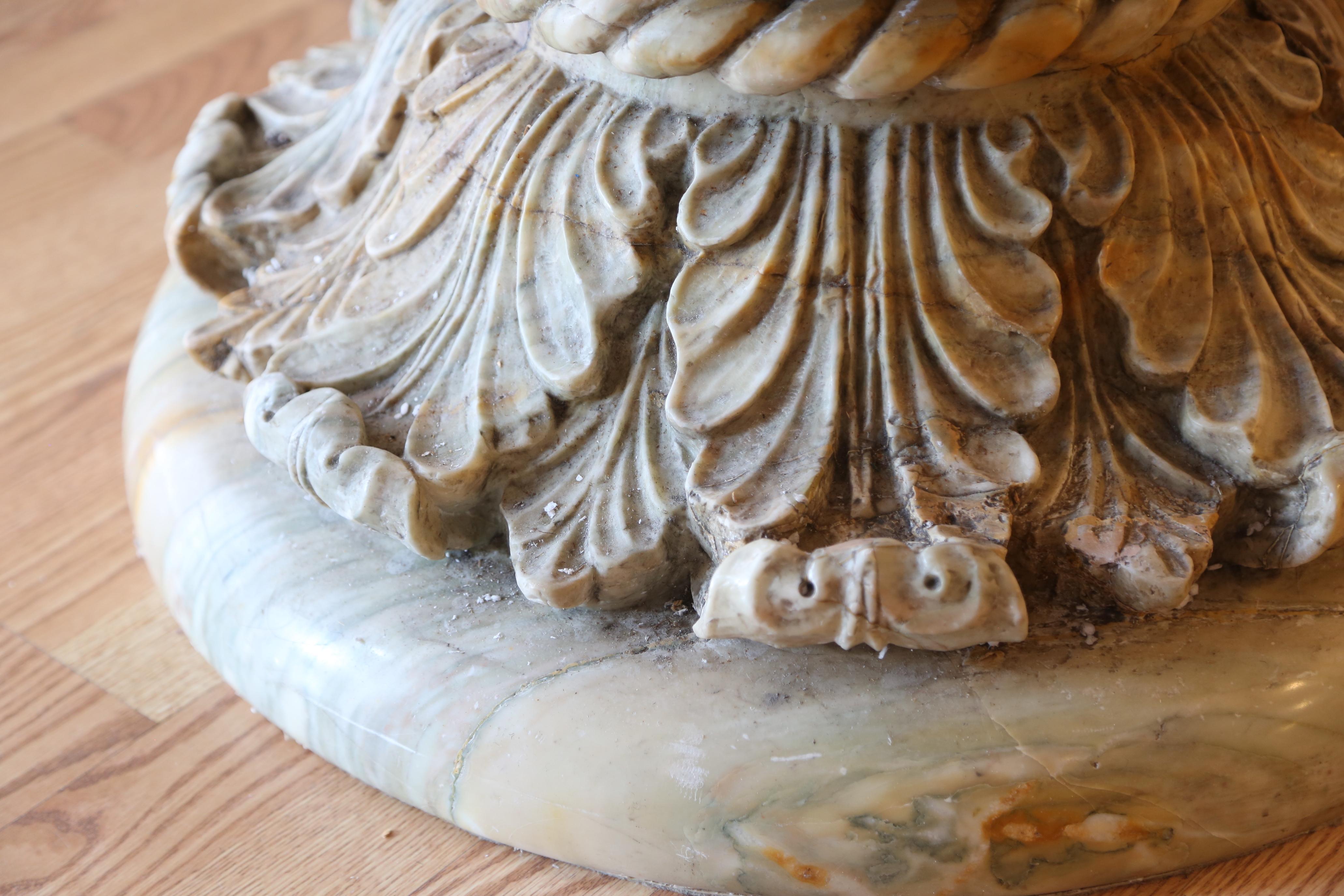 Vintage Carved Solid Marble Table For Sale 3