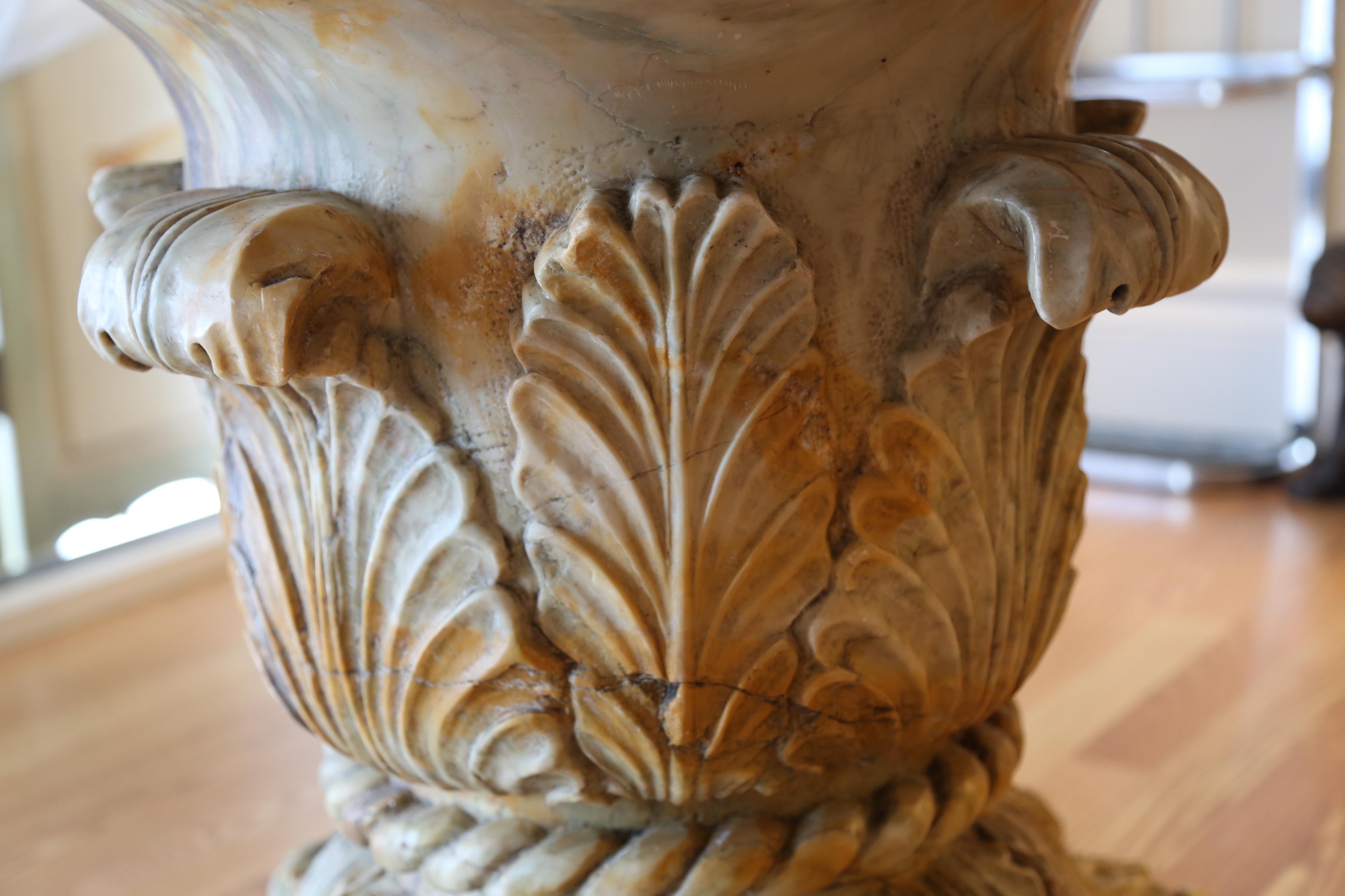 Vintage Carved Solid Marble Table For Sale 4