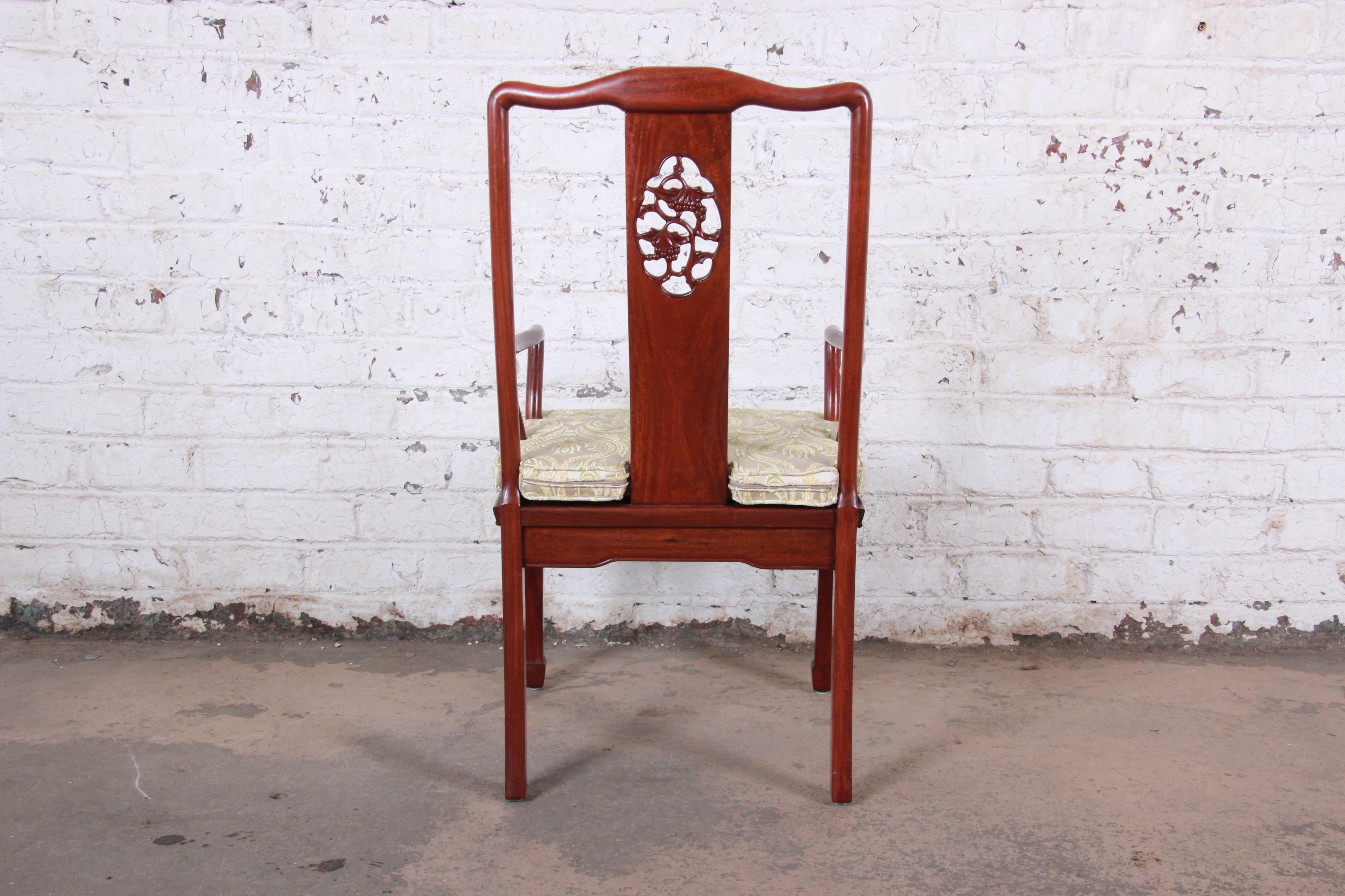 Vintage Carved Solid Rosewood Chinese Dining Chairs, Set of Ten 1